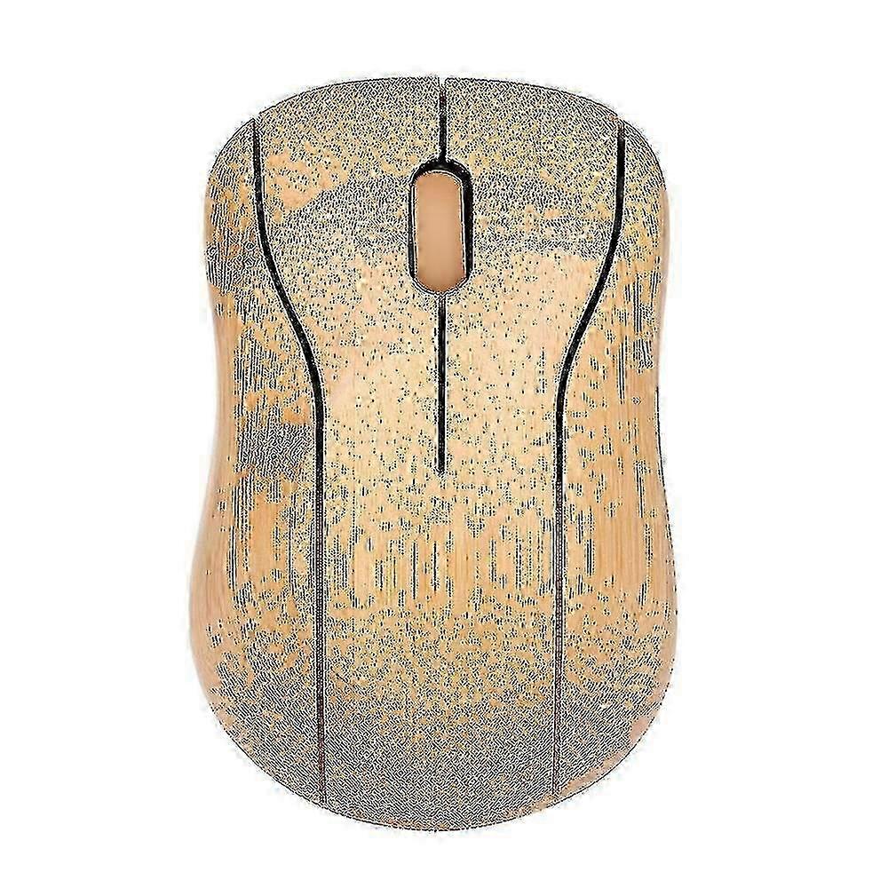 2.4g Wireless Optical Bamboo Mouse 3 Adjustable Dpi Computer Mouse With Usb Receiver compatible Notebook Pc Laptop Computer Yellow way