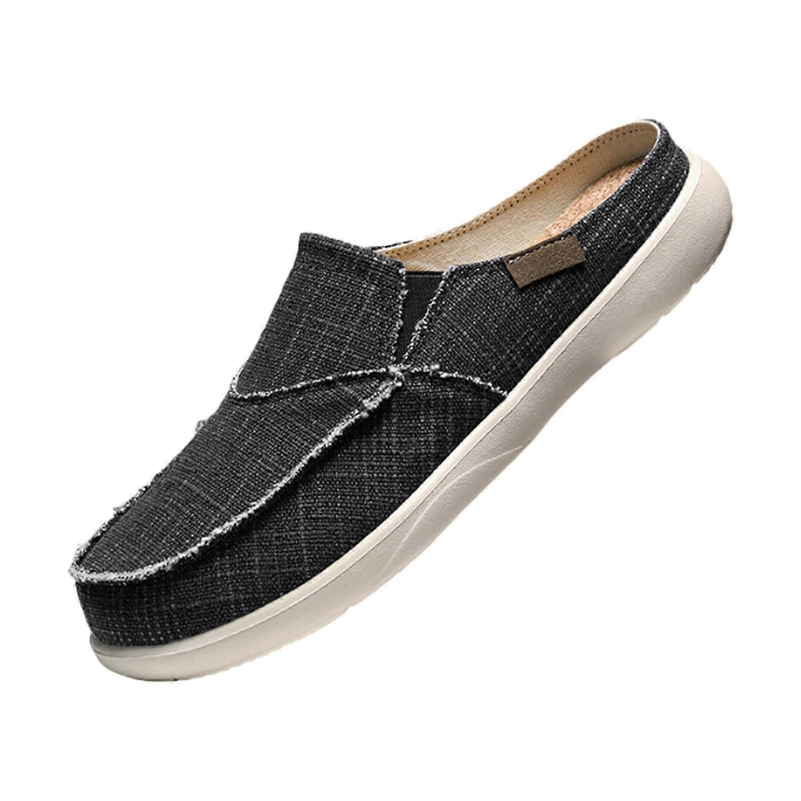 Mesh Slip On Mules For Men Black B Breathable Mesh Open Back Backless Walking Shoes Casual Non Slip Outdoor