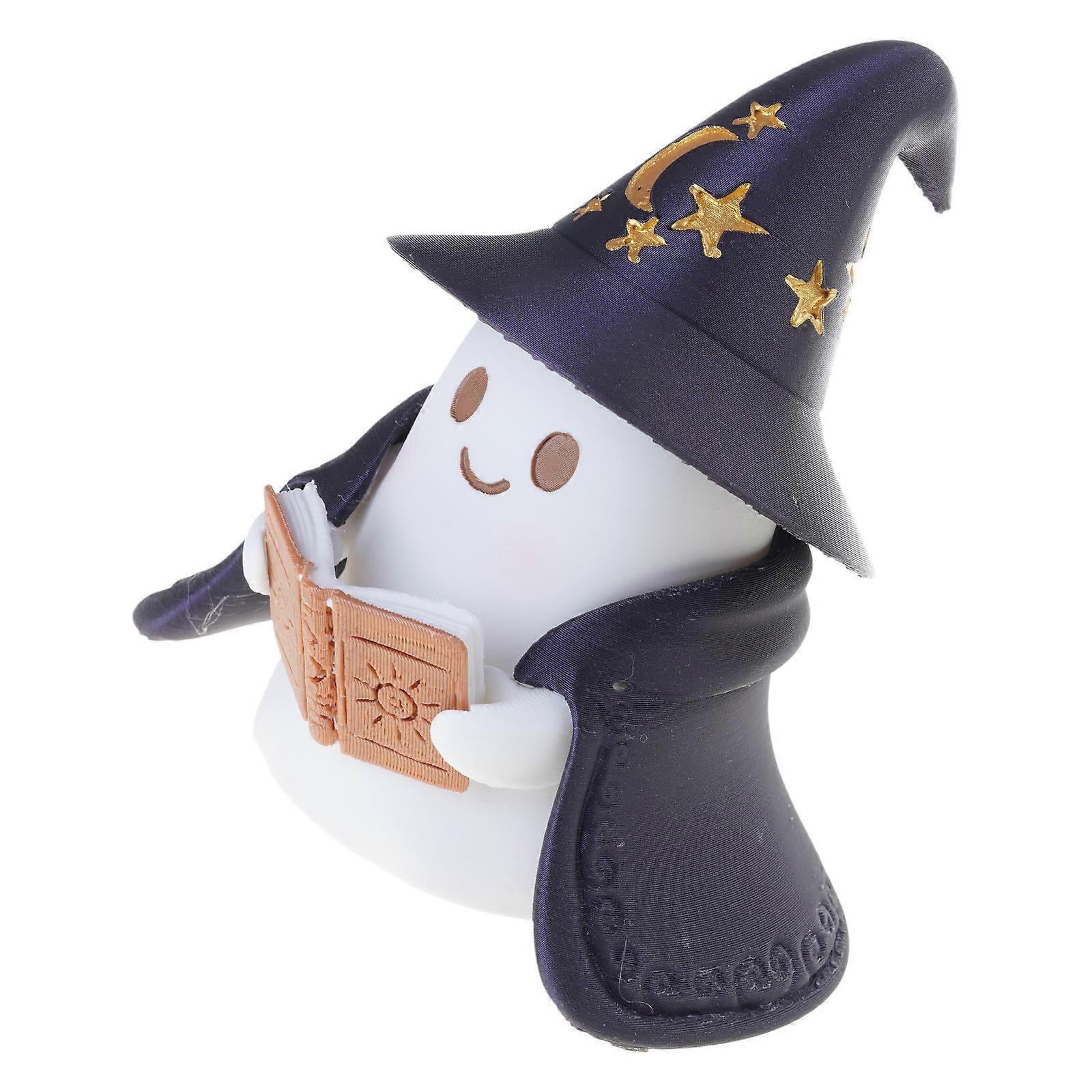 Enchanting Ghostly Reader Nightlight Soft LED Illuminating Halloween Shelf Decors Resins Craft Lamp Book Lover Gift Multicolor