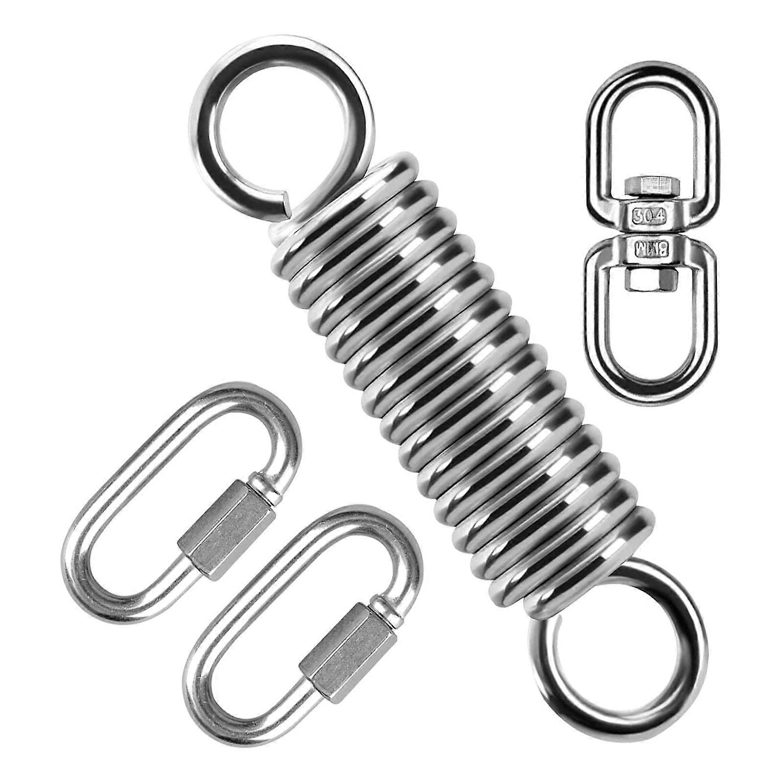 Strong 250kg Capacity Swing Spring with 360 Rotation Rotates 2 Carabiners Upgrades for Hanging Chairs Hammocks Yogas Multicolor