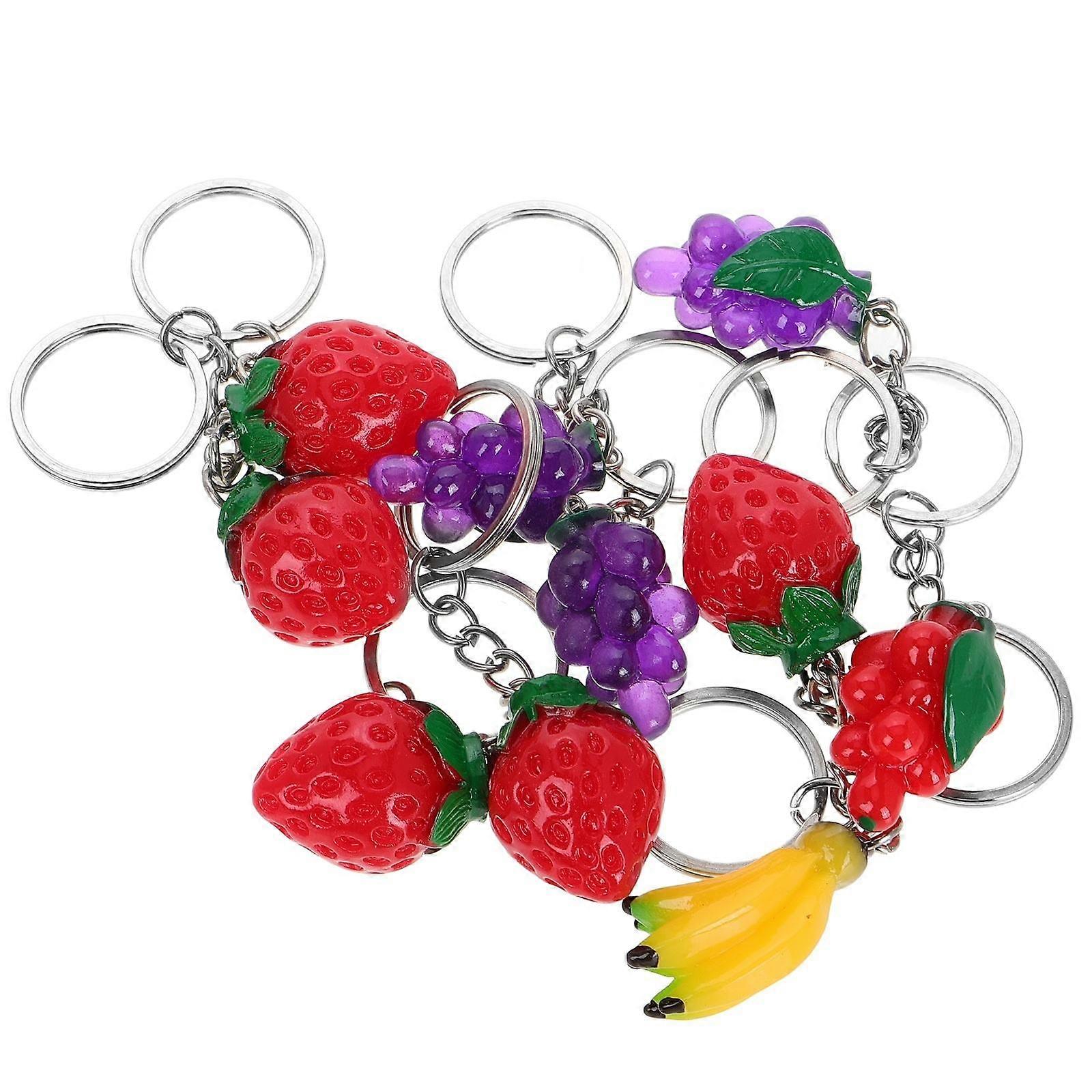 Simulation Fruit Keychains for Holding Keys 10Pcs Creative Key Holder Gift
