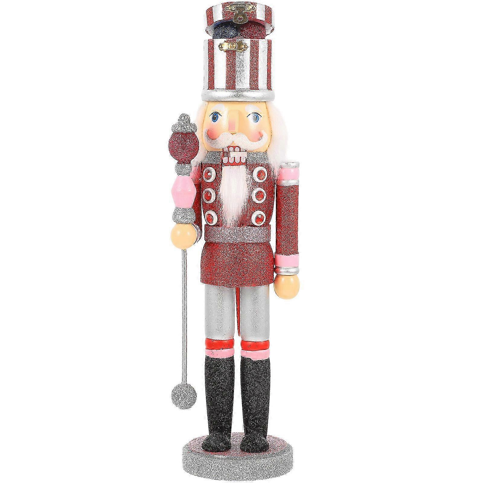 Traditional Wooden Nutcracker Puppet for Christmas Mantel Display
