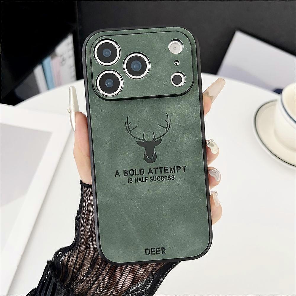 Étui compatible avec iPhone 17 Pro, motif cerf, en cuir PU enduit de PC TPU, compatible MagSafe