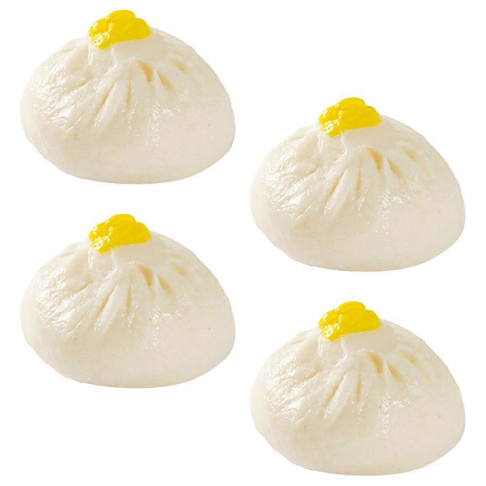Bun Playing Toy Models for Pretend Play 4Pcs PVC Food Props