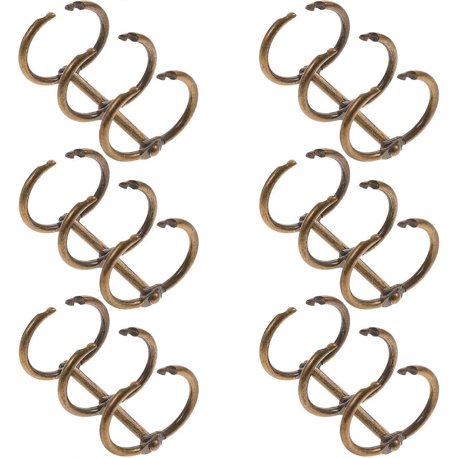 6pcs Loose Leaf Binders Scrapbook Book Clips Three-hole Segmented Binders for Office