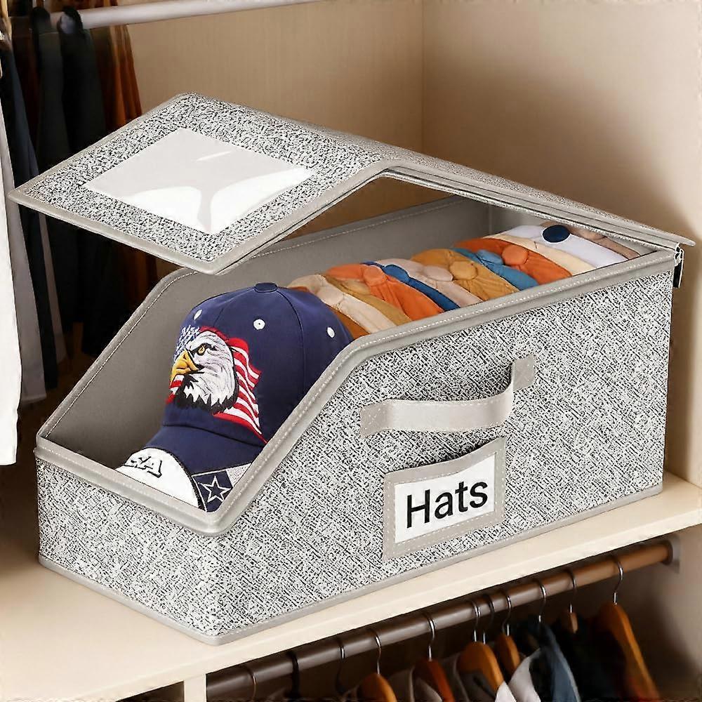 Hat Storage Box for Clothes and Accessories, Foldable Organizer for Caps, Scarves and Small Items