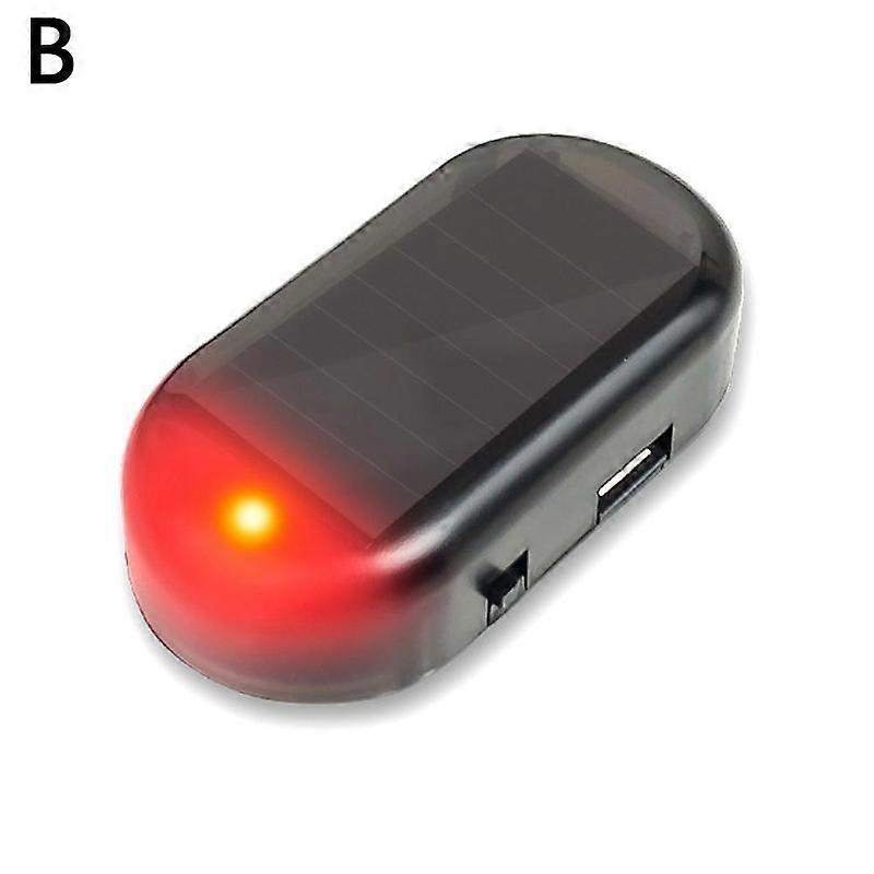 Solar Powered Vehicle Anti-Theft LED Light Flashing Deterrent Alarm Simulator Wireless Easy Install Dashboard Security Protector