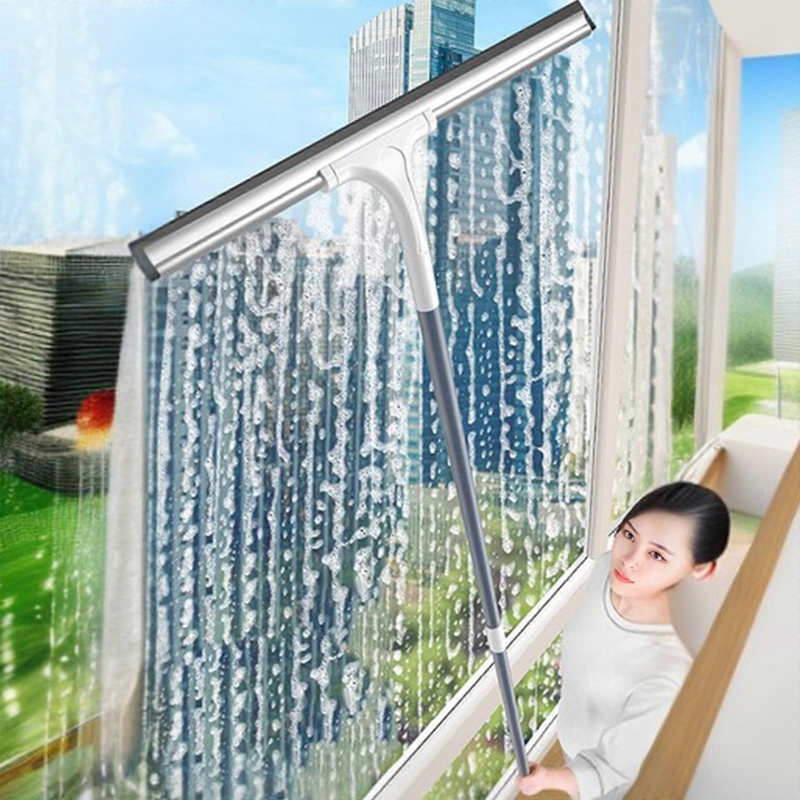 Adjustable 47.2in Window Squeegee with Handle, Multi-Use for Glass, Shower Doors, Car, Mirrors - Compatible with Home & Bathroom Cleaner Wiper