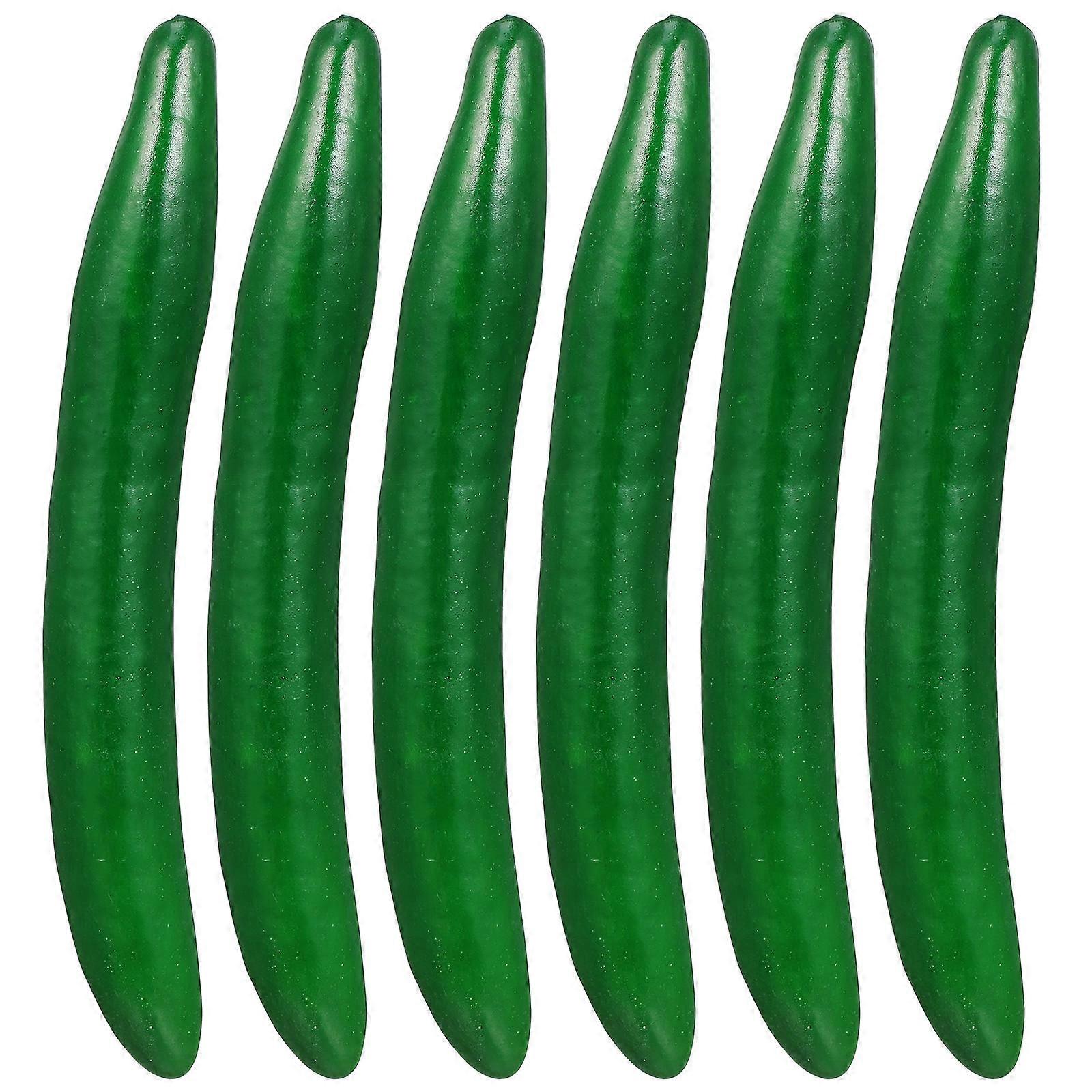 Emulation Cucumber Prop Imitation Cucumber Models for Decoration 6Pcs