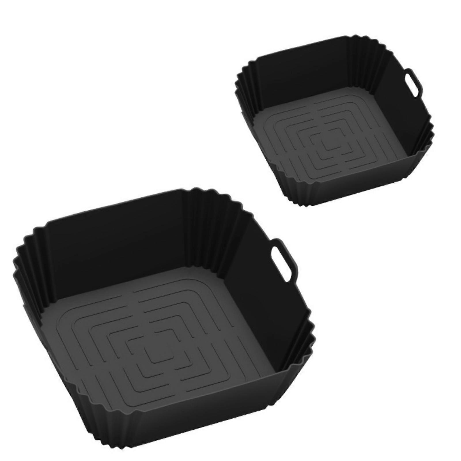 Environmental Friendly Elastomer Air Cooker Basket Not Toxic Substance Impermeable Plan Dishwasher Eight angled Multiple Cooking Appliances  Black