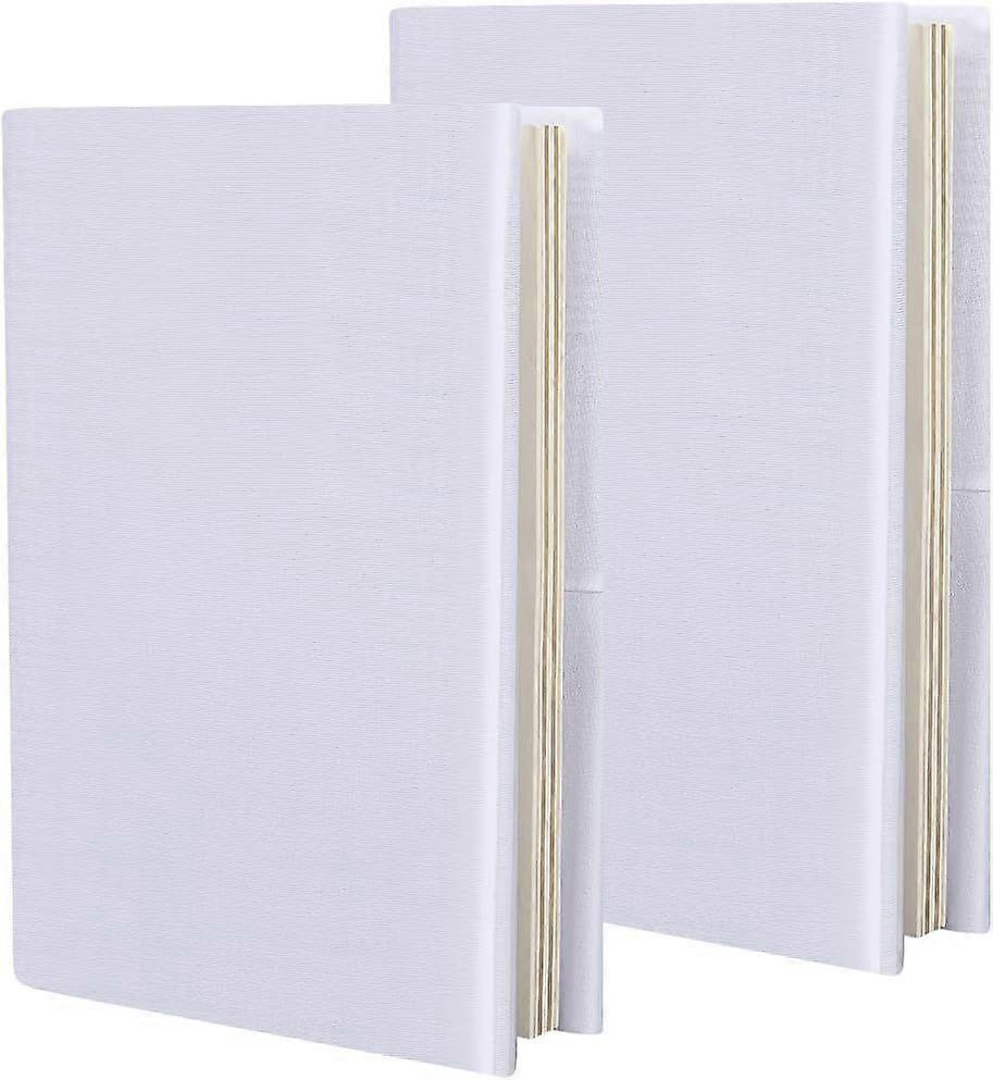 2Pcs Elastic Book Cover Stretchable Book Sleeve Covers 7 x 13in Notebook Wrap Sleeve Up to 7 x 9in Rectangle White Fabric Reusable Protective Sleeve f