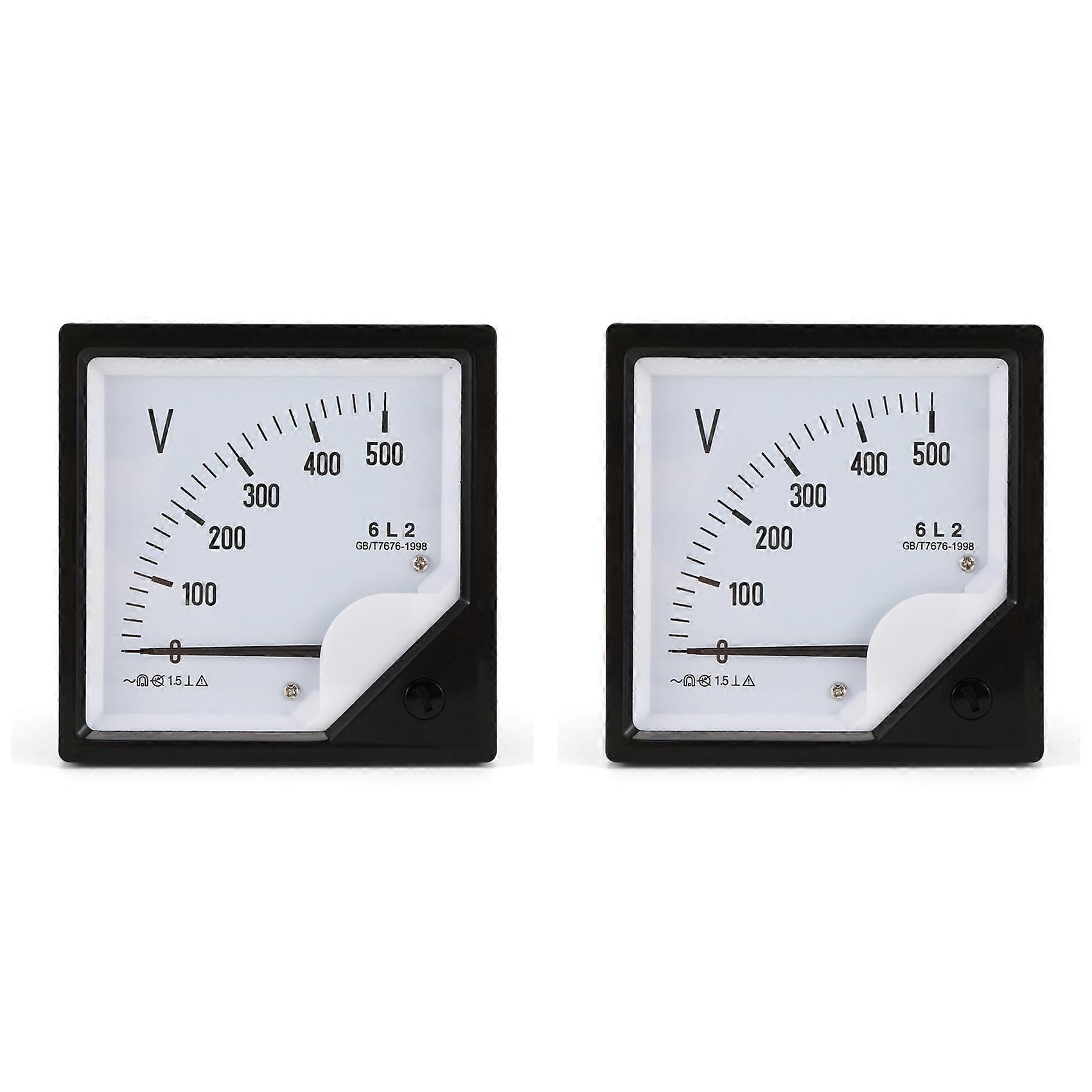 2X 6L2 Voltmeter AC 500V Pointer Type Voltage Meter Mechanical Header