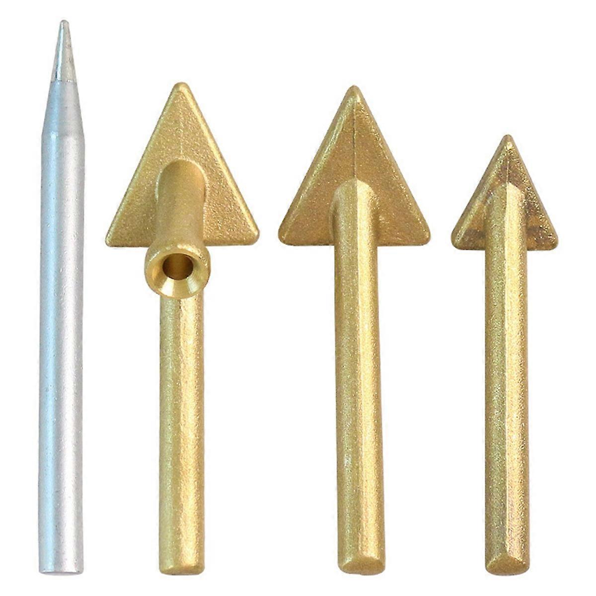 4Pcs Plastic Welding Tools, Triangular Copper Head, Home Electric Soldering Iron Tip, Plastic Welding Machine Soldering