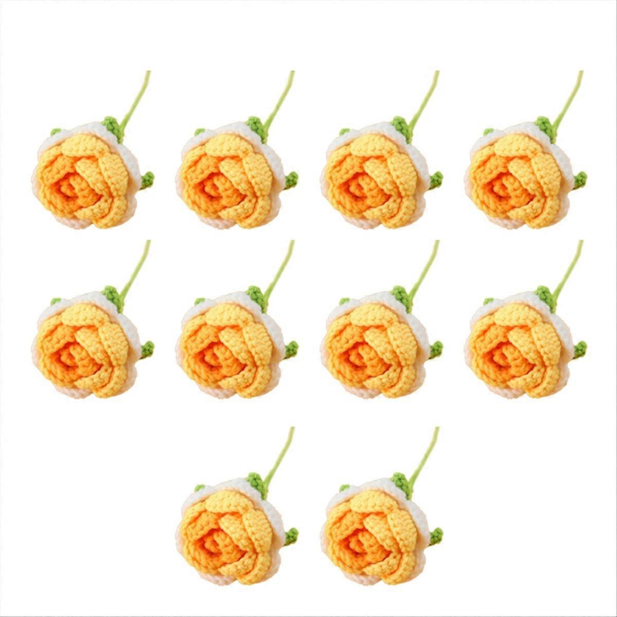 Handgjorda stickad ros ,D