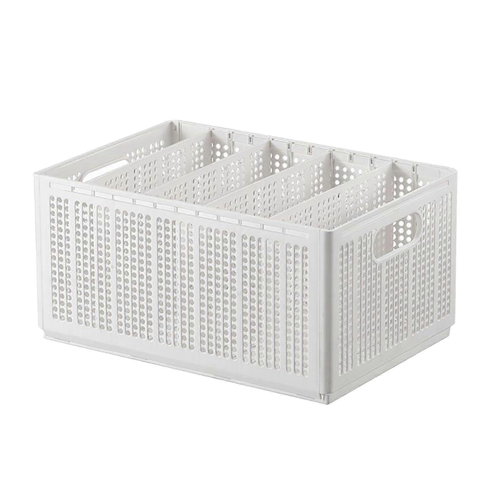 Closet Clothes Organizer with Handle, Foldable 5Grid Storage Box with Adjustable Dividers for Pants, Towels and Wardrobe Use