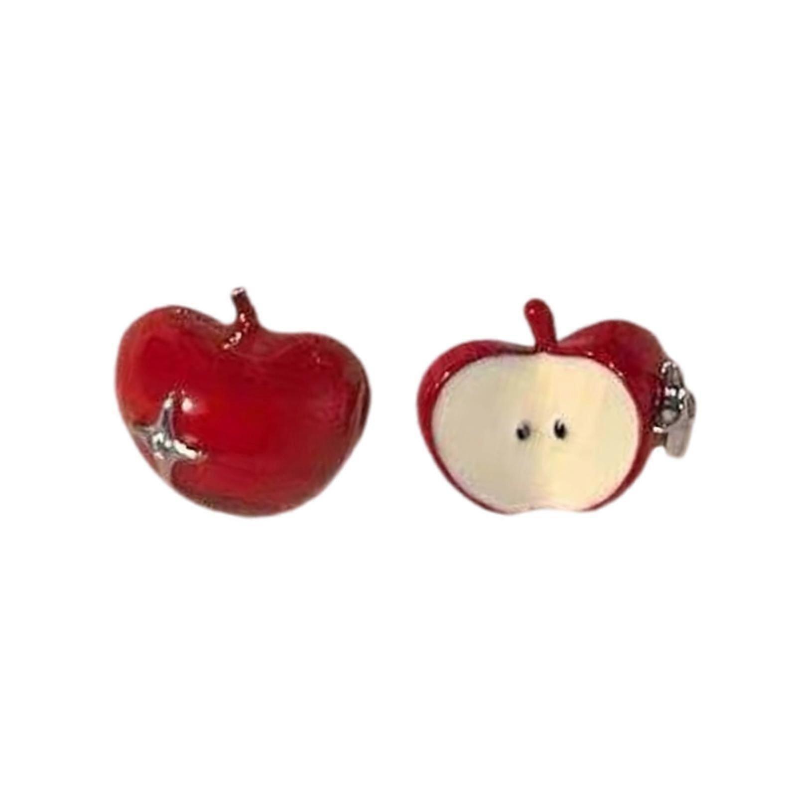 Sophisticated Alloy Apples Studs Earrings with Intricate Zircon Detailing for the Modern Woman's Versatile Wardrobe