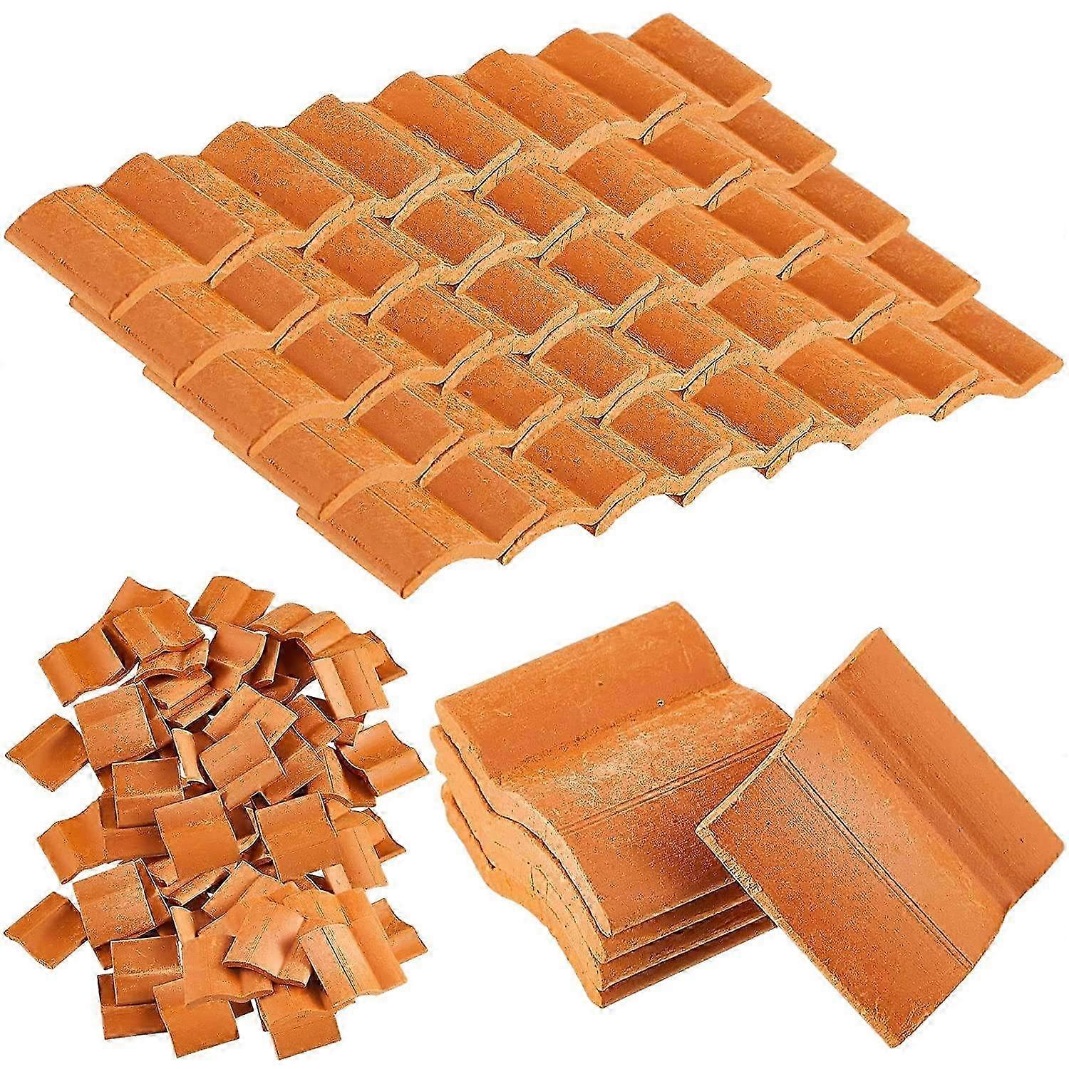Scale Model Roof Tiles for Diorama Building, 100Pcs Miniature Shingles Set