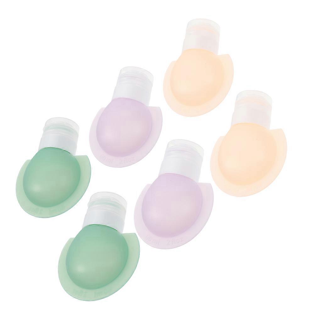 Travel Size Toiletry Bottles Set For Frequent Travelers In Assorted Color With Refillable And Squeezable 6Pcs