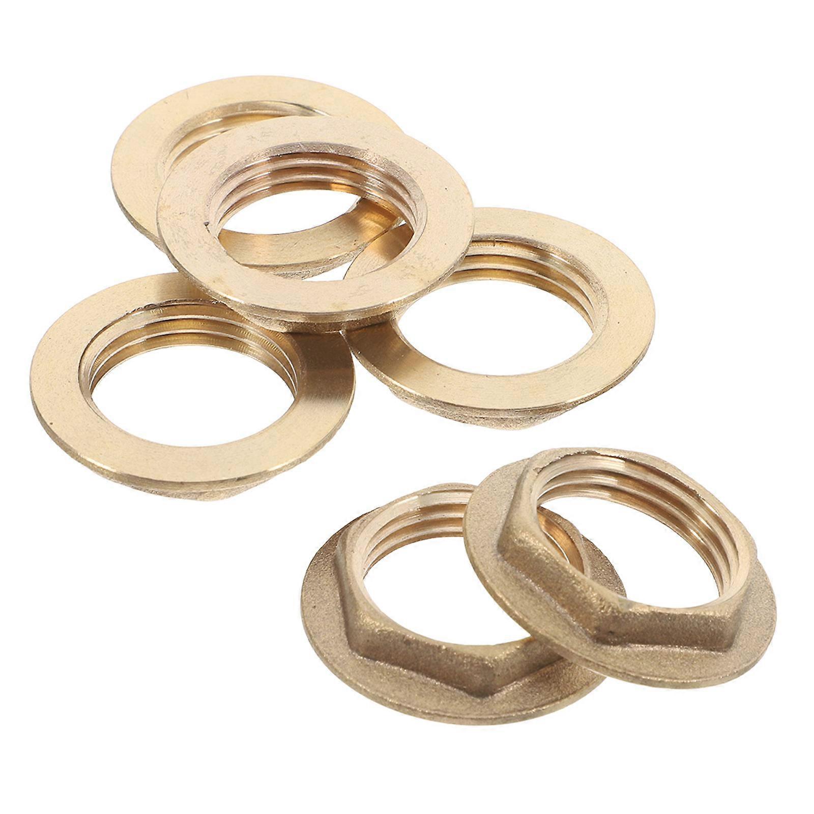 Locking Nut Brass Material Fixing Mechanical Parts Golden 6Pcs