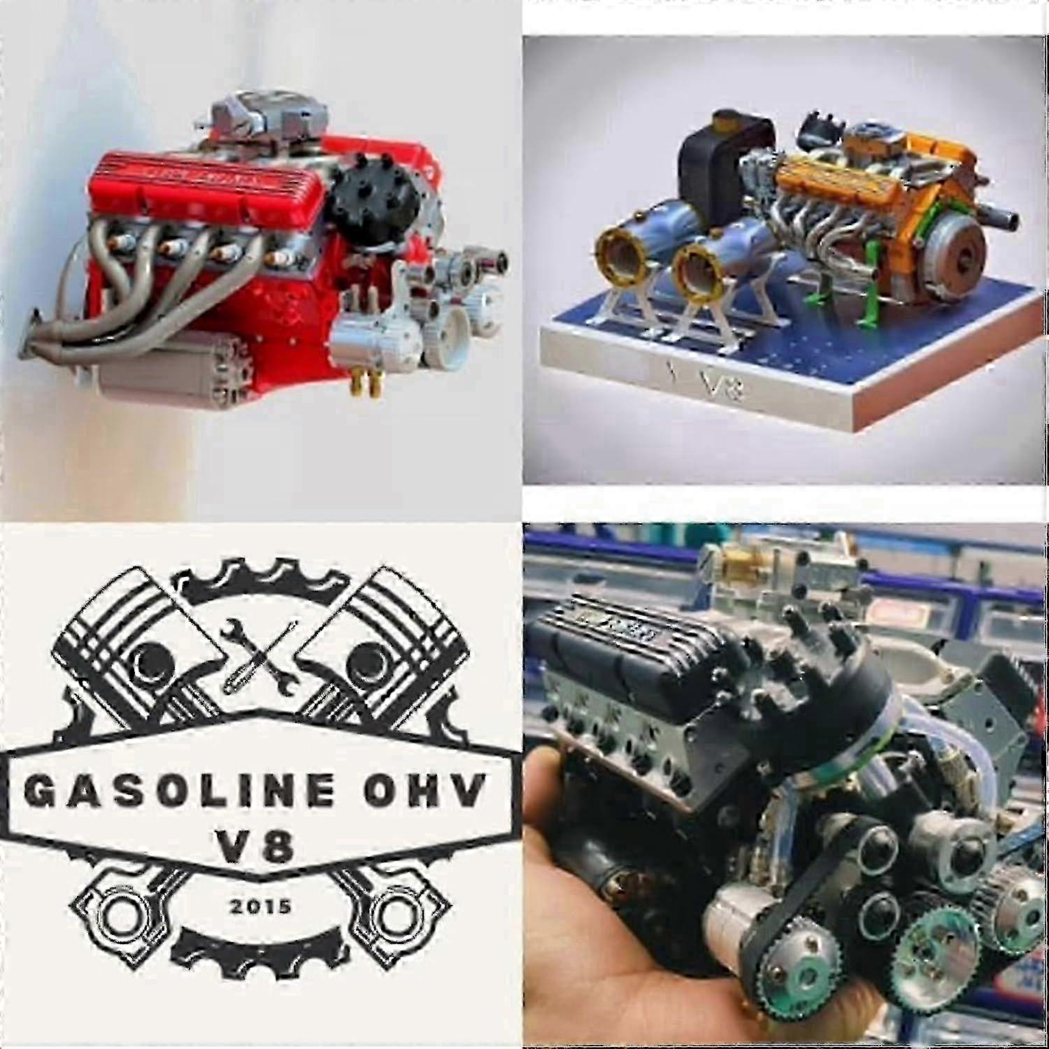 Cison V8 Engine Kit, Gas-Powered OHV V8 Model -