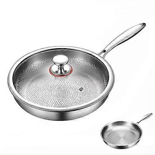 Titanium Hammered NonStick Pan with Lid, Ultra ScratchResistant, Even Heat, 10.23in for Healthy Cooking