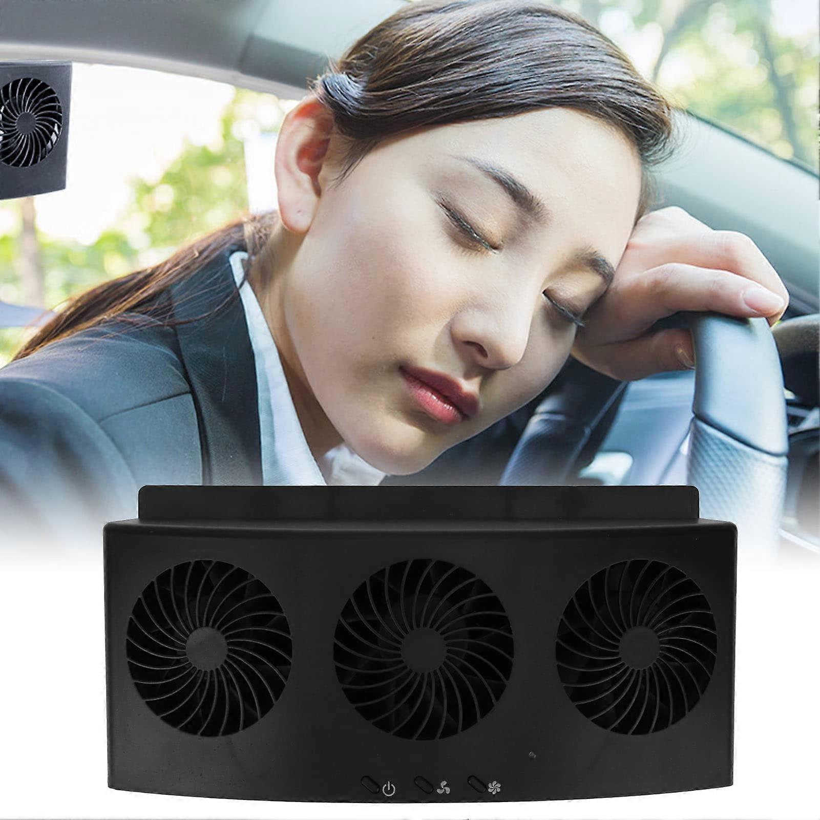 Solar Powered Car Exhaust Fan 3  Speed Fans Dual Speed Ventilation Low Noise Universal Fit