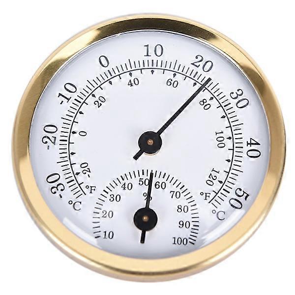 Indoor Analog Humidity Temperature Meter Hygrometer Gold