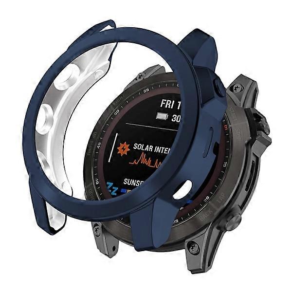 Compatible with Garmin Fenix 7X Electroplating Case - Midnight Blue