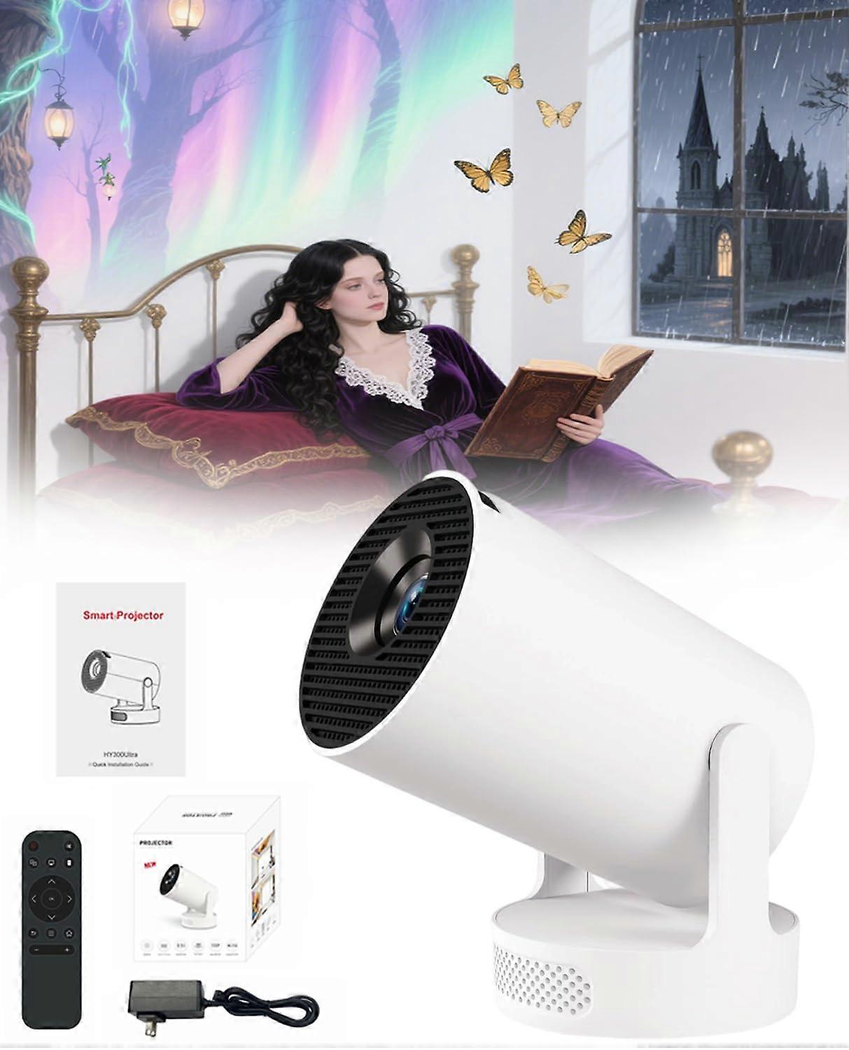 4K Portable Projector with WiFi 6 Bluetooth, Auto Keystone, 180° Rotation, Low Latency for Reading and Gaming