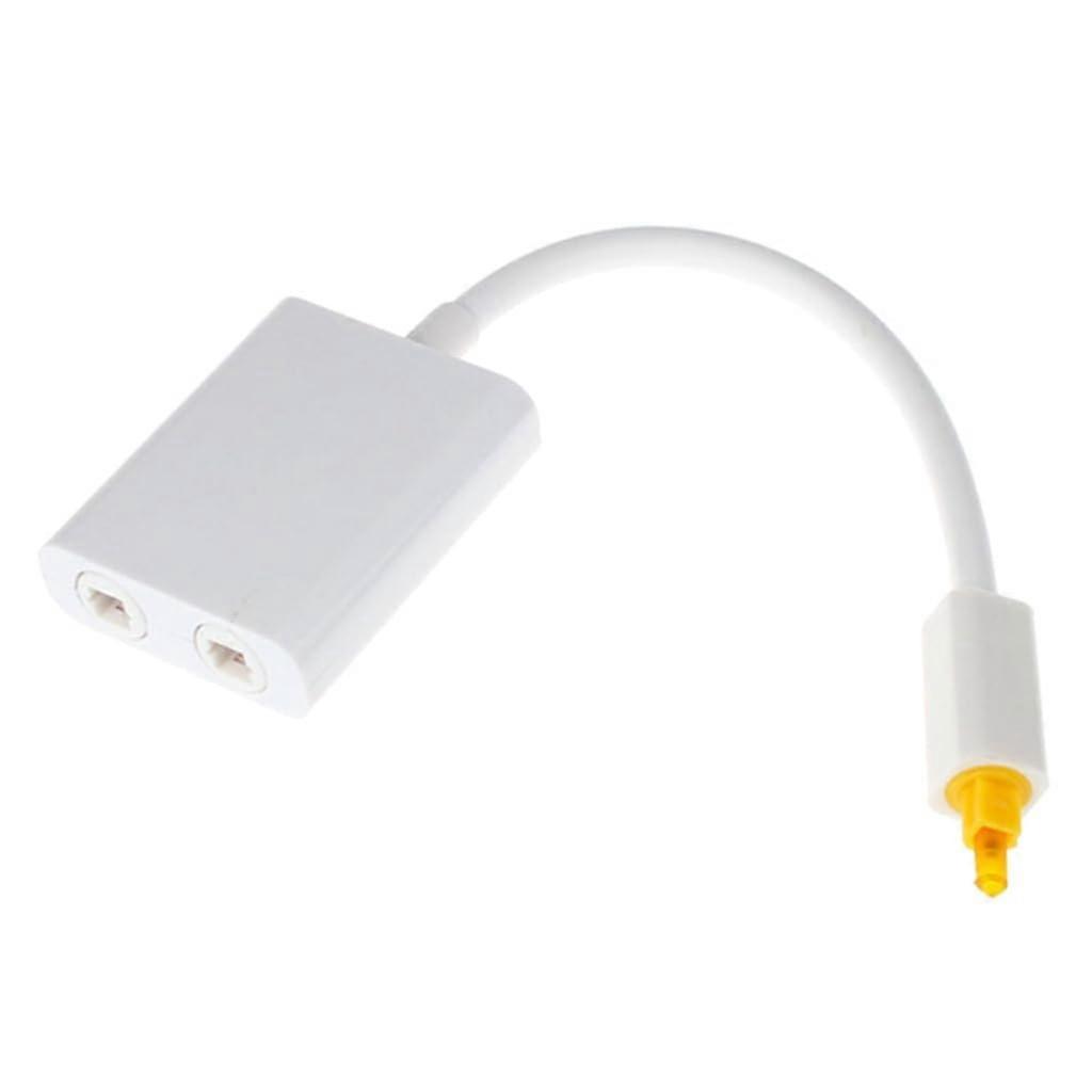Digital Auditory Optical Cable Splitter 1 Input To 2 Outputs White 1x2 TOSLINK For Home Theater And Professional Use