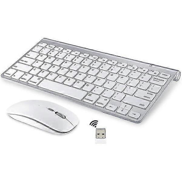 Wireless keyboard and mouse for compatible with Apple iMac, Windows or Android (2.4 GHz wireless)