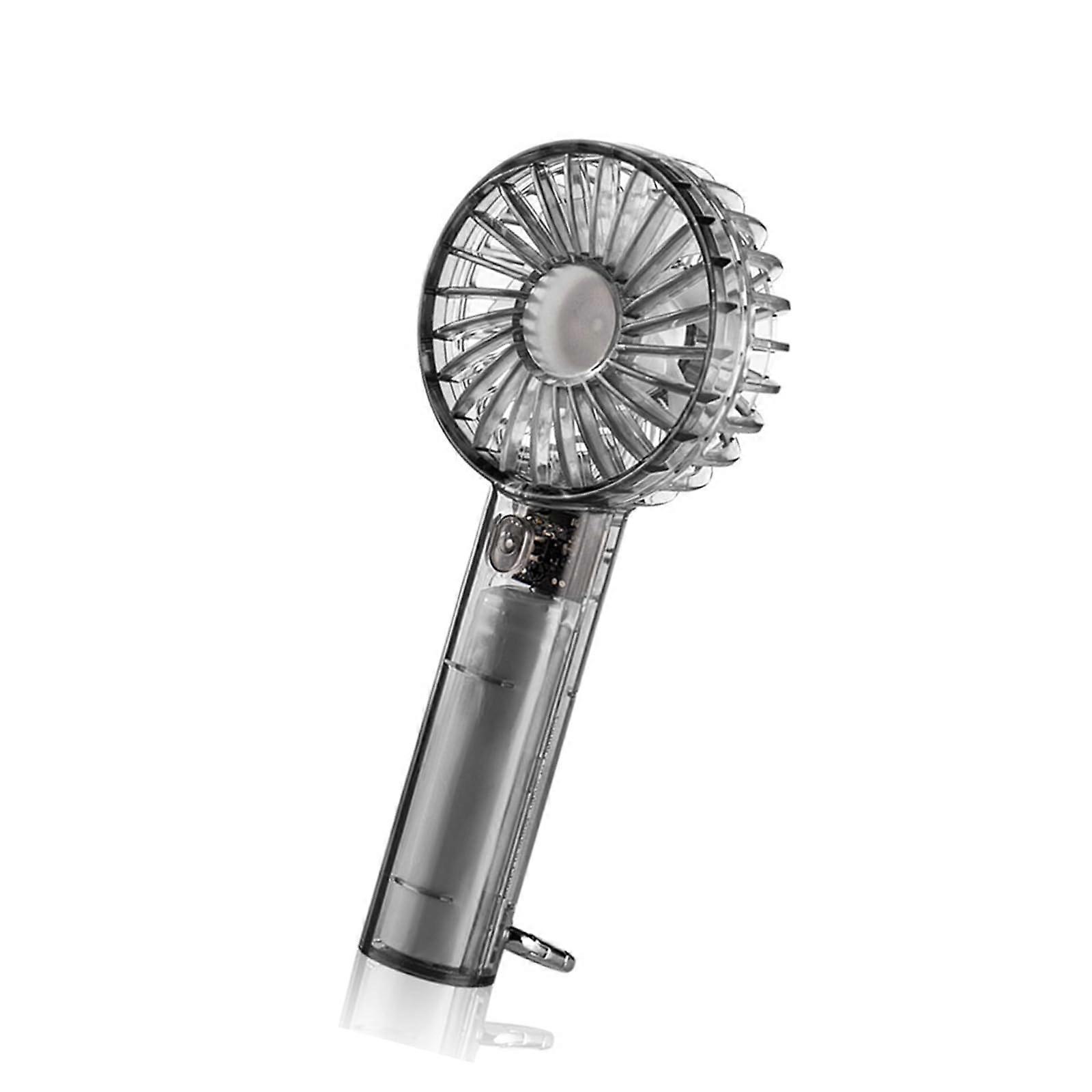 USB Handheld Fan with Powerful Cooling, USB Rechargeable, Lightweight Clear Design for Outdoor and Desk