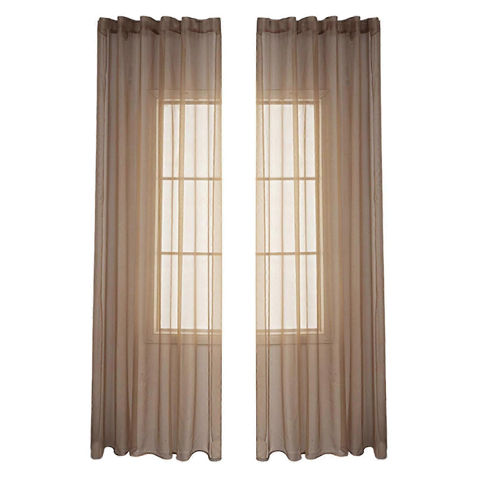 2pcs Window Gauze Easy To Install Fine Workmanship Wide Application Exquisite Long Lasting Decorative Polyester Terylene Thin Window Screenings