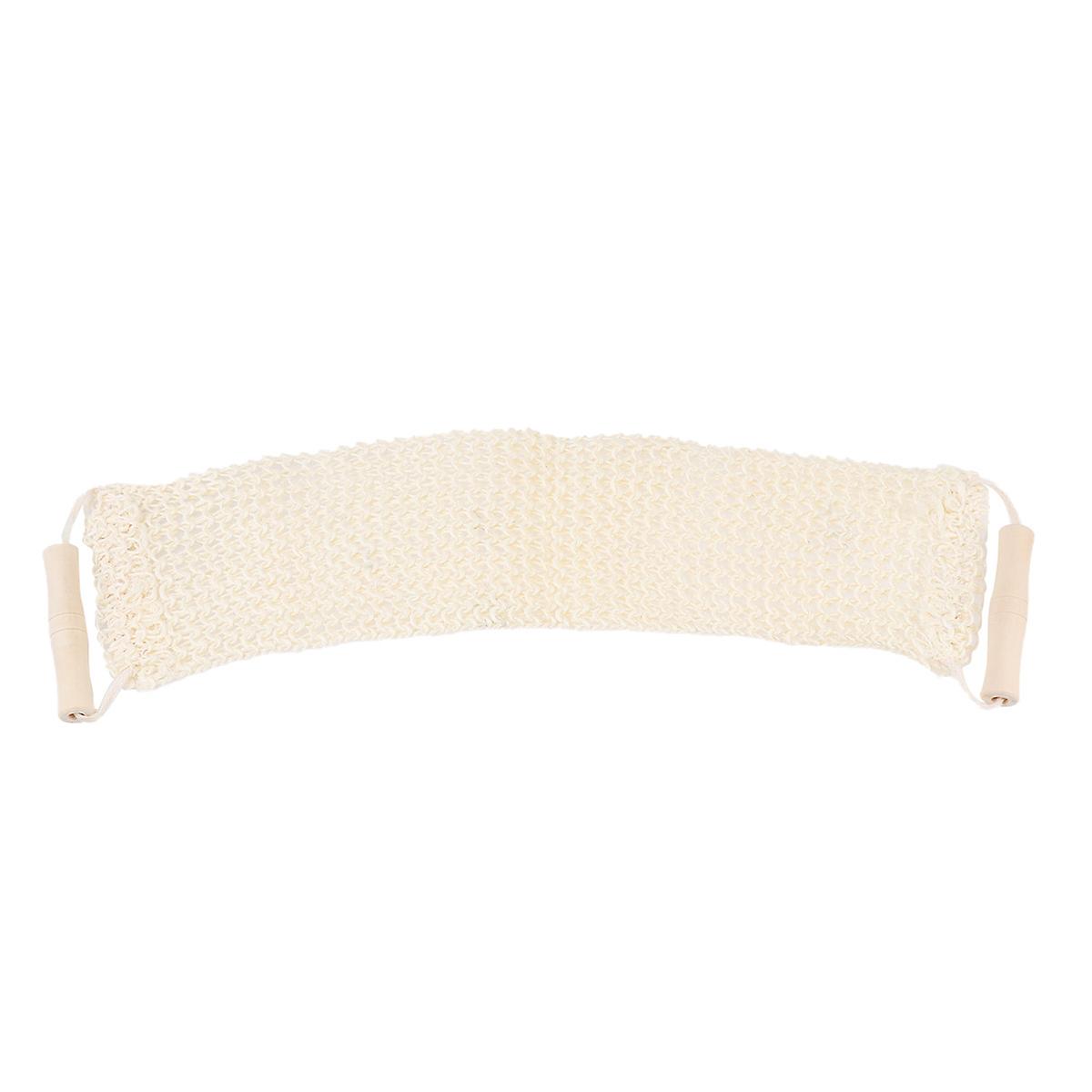 Sisal Hemp Long Strip Bath Towel for Easy Back Cleaning and Deep Pore Cleansing Light Yellow 30.5x9.8 inches