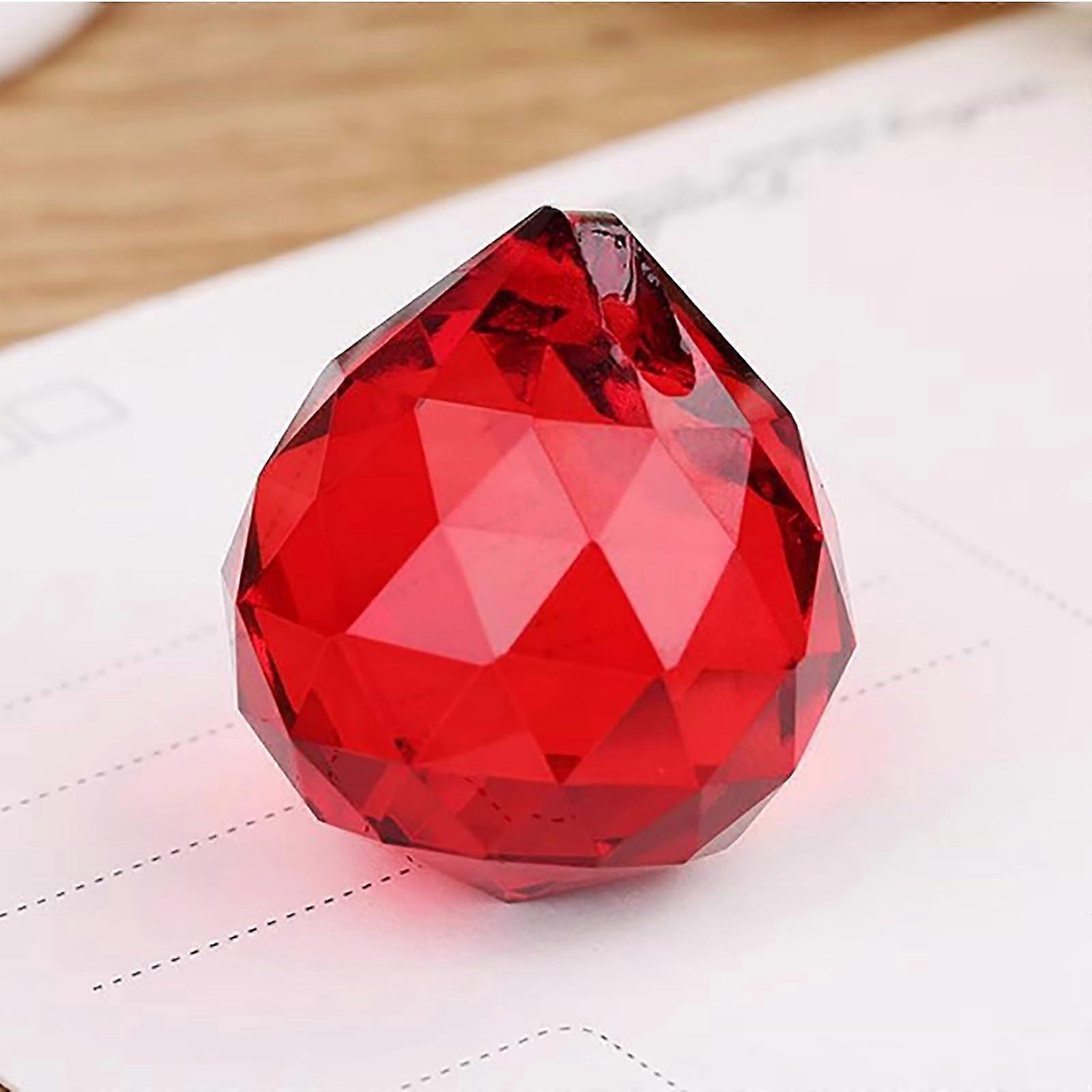 Crystal Prism Ball 30mm Sun Catcher for Window or Chandelier with Brilliant Rainbow Light Effect