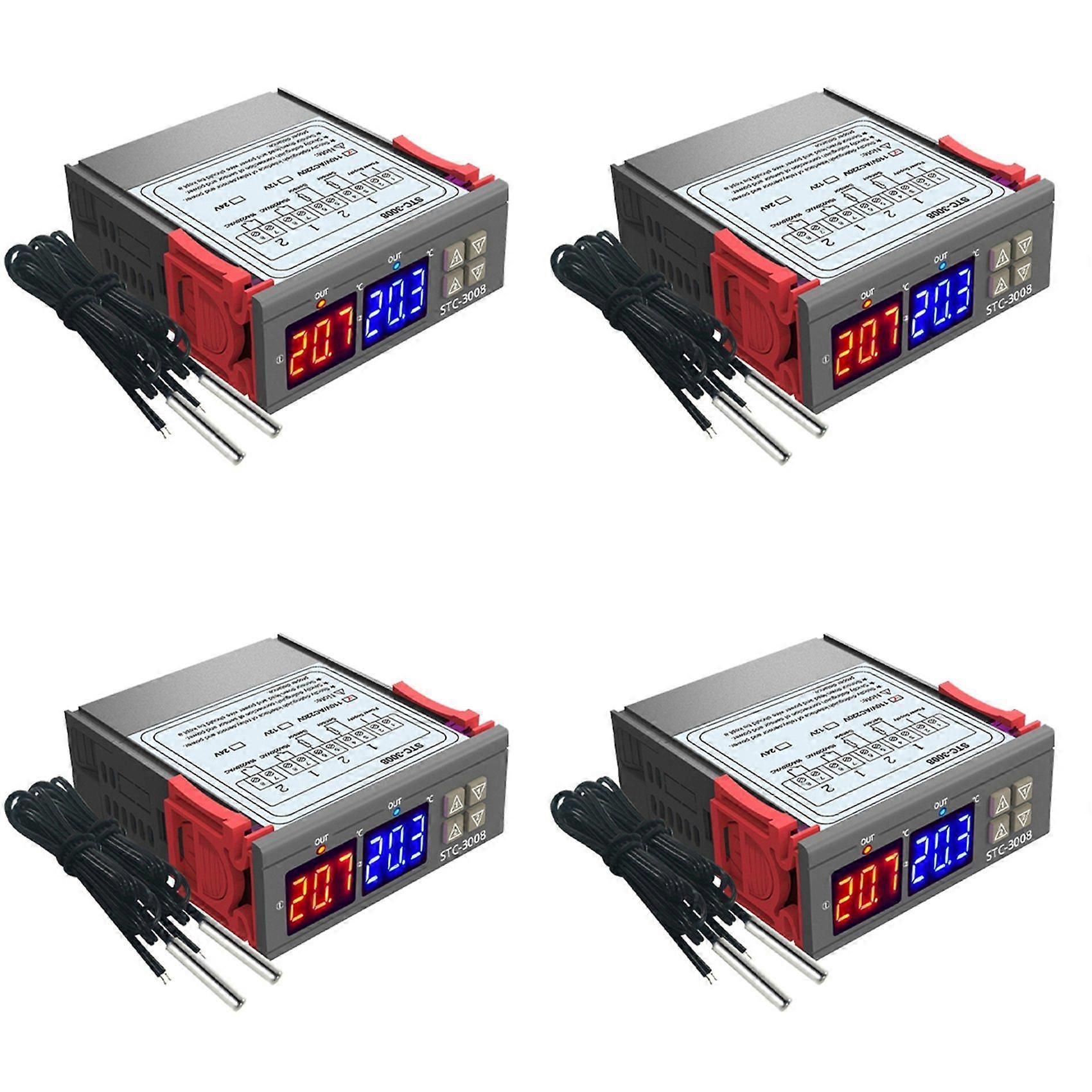 4X Digital Thermostat Temperature Controller STC-3008 Thermometer Sensor Hygrometer AC110-220V