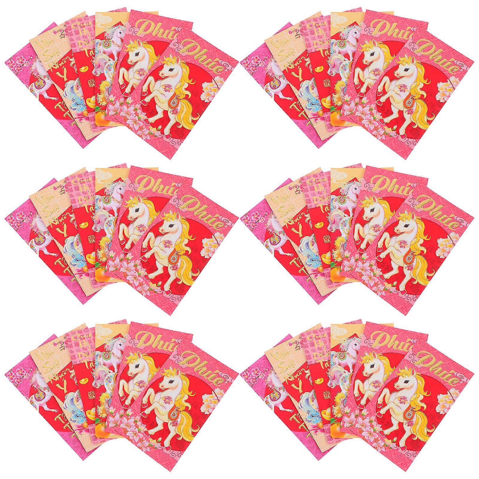 Chinese Red Envelopes For Money Storage Pouch Paper Quality Durability Versatile Packaging 60Pcs