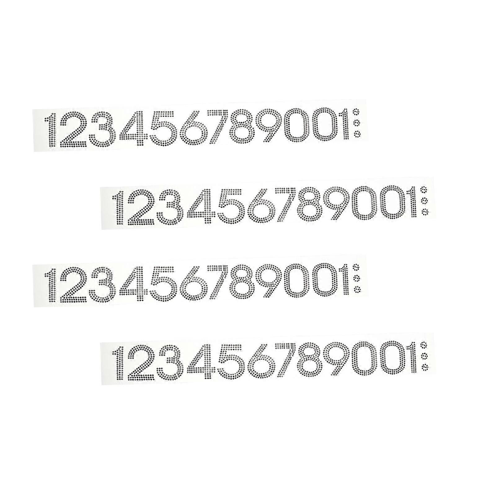 Rhinestone Number Patches Iron on Decorative Sewing Patch 40Pcs Collection