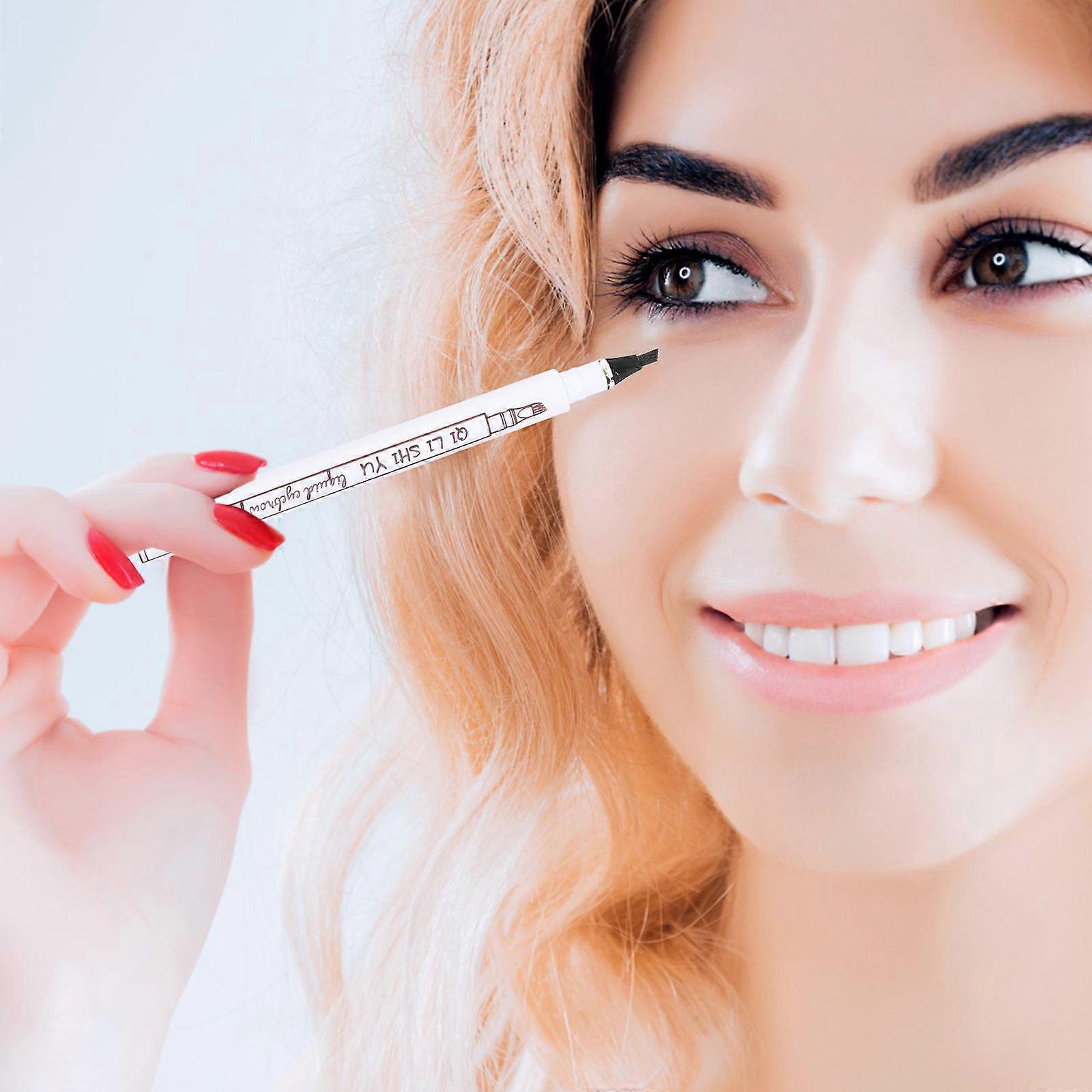 Micro-Fork Tip Waterproof Eyebrow Pencil for Makeup 2Pcs Pack