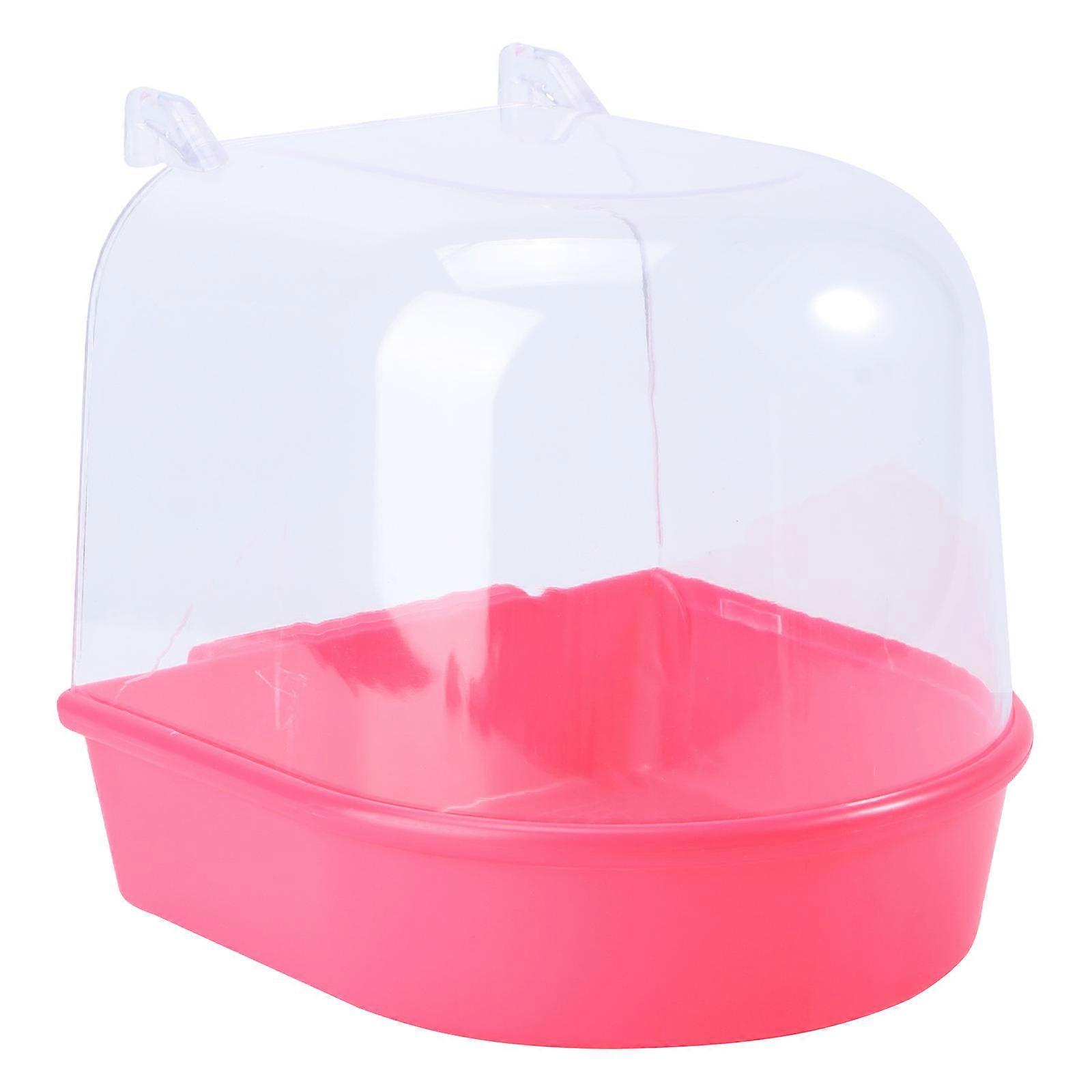 Caged Bird Bath Covered for Small Birds Bird Bath Cage Red