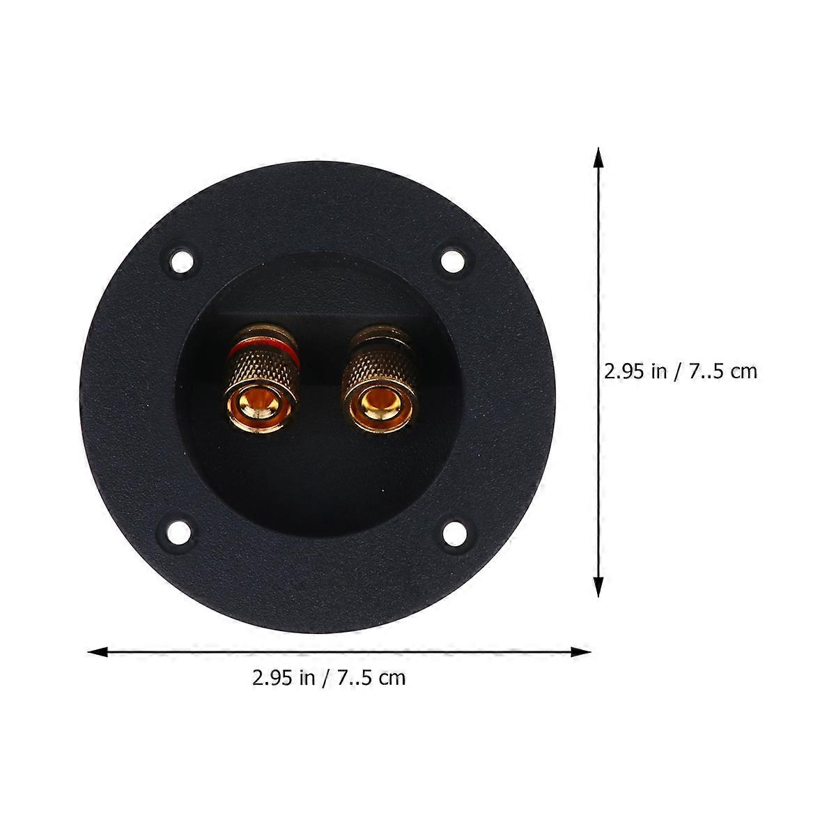 Black Speaker Terminal Binding Post for Subwoofer Box 2Pcs Round Connectors