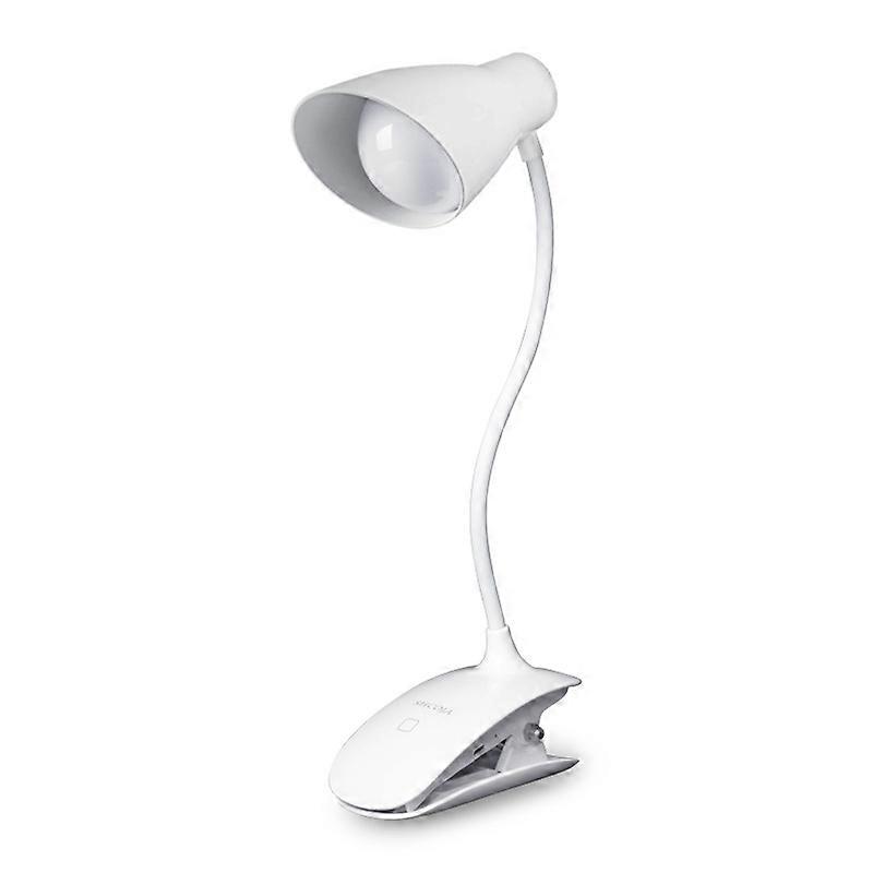 8013F Adjustable Hose Clip-on LED Table Light 3 Brightness USB Charging Reading Lamp
