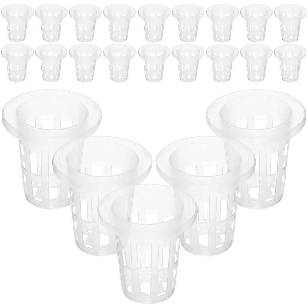 100Pcs Hydroponic Net Pots for Planting Plastic Basket White Mesh Cups