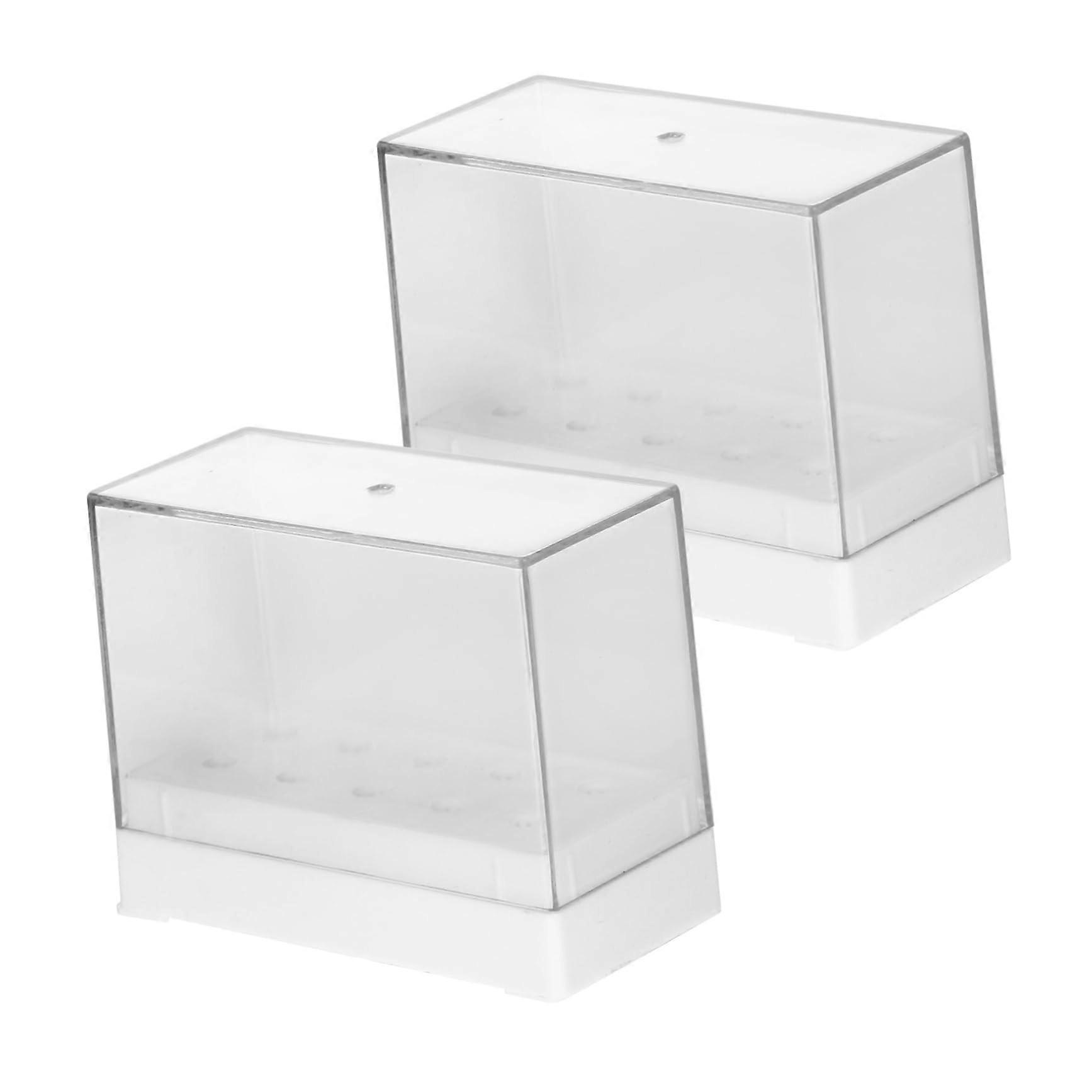 6pcs Nail Drill Bit Organizer Transparent Storage Case for Salon and Home Use