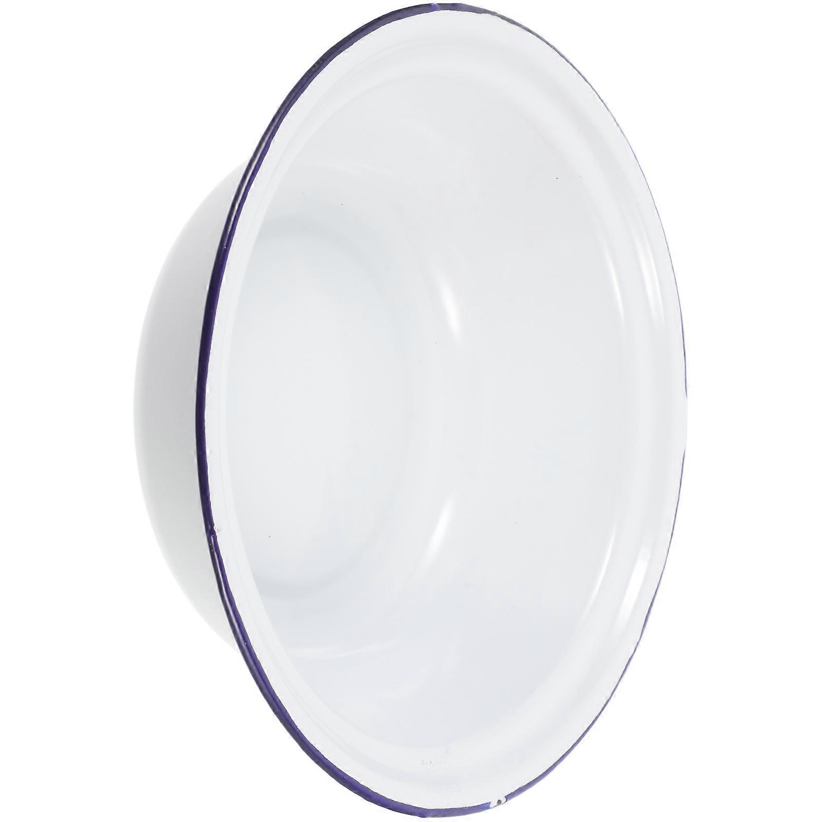 Unbreakable White Enamel Serving Bowl Enamelware for Storage