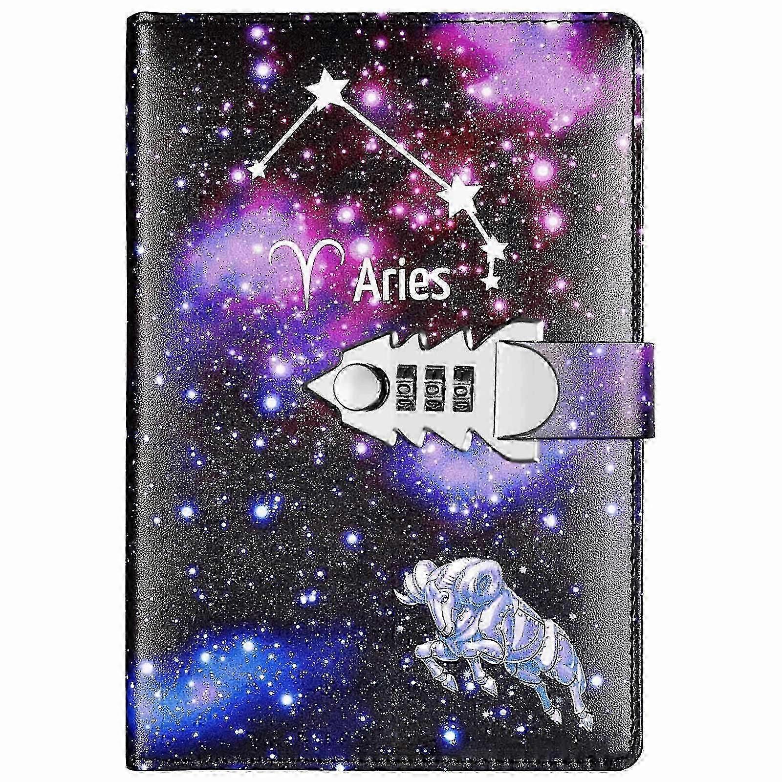 Diary with Lock, A5 PU Leather Journal with Combination Lock Digital Password Notebook Combination Locking Journal Diary