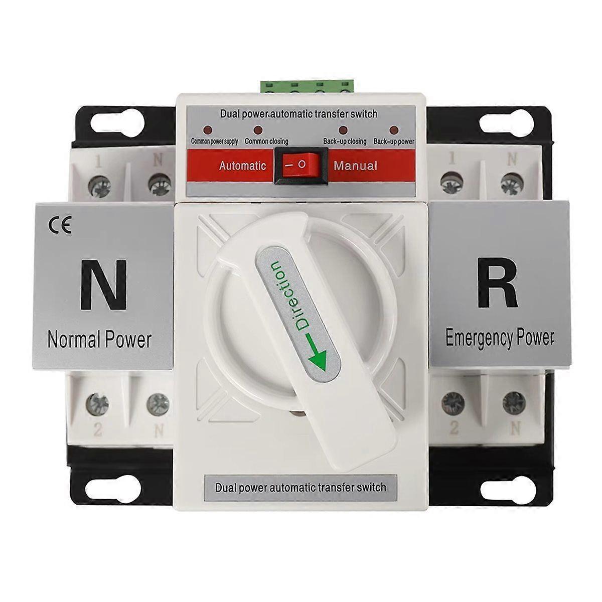 110V 220V 2P 63A Mini Dual Power Automatic Transfer Switches Toggle Controller Change-over Switch S