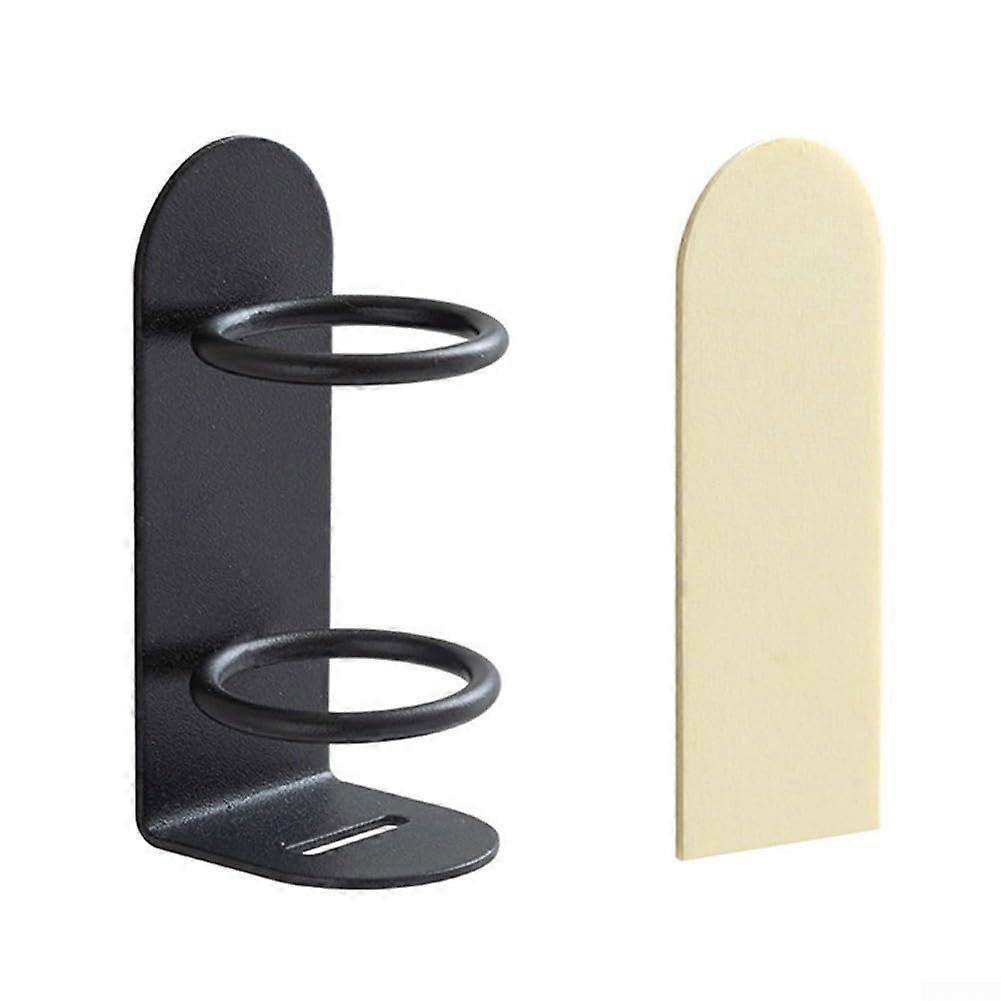 Wall Mounted Electric Toothbrush Holder with Drainage, SpaceSaving Iron Rack Black