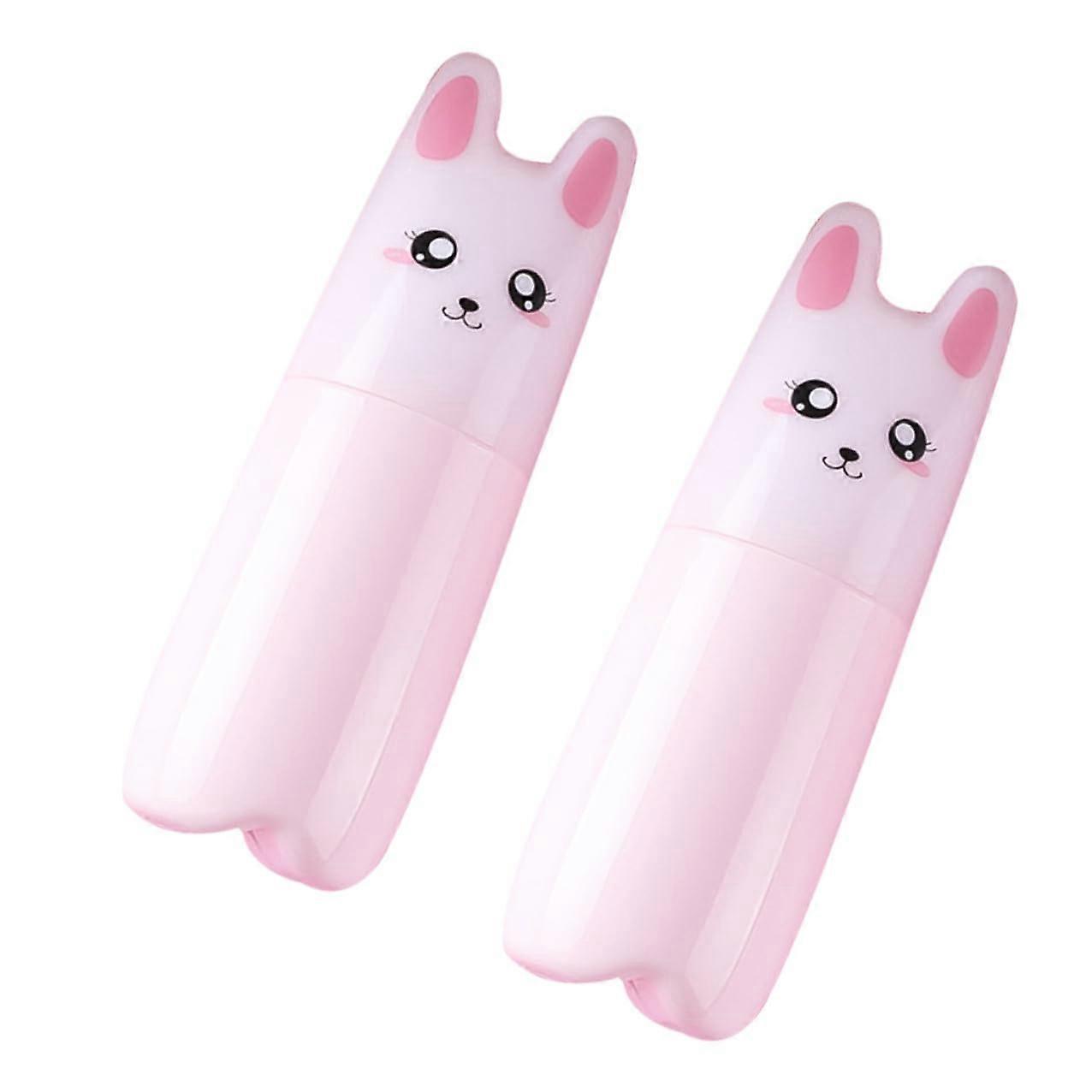 2pcs Travel Spray Bottle Set Pink Cat Pattern Refillable Fine Mist Sprayer LeakProof Mini Design