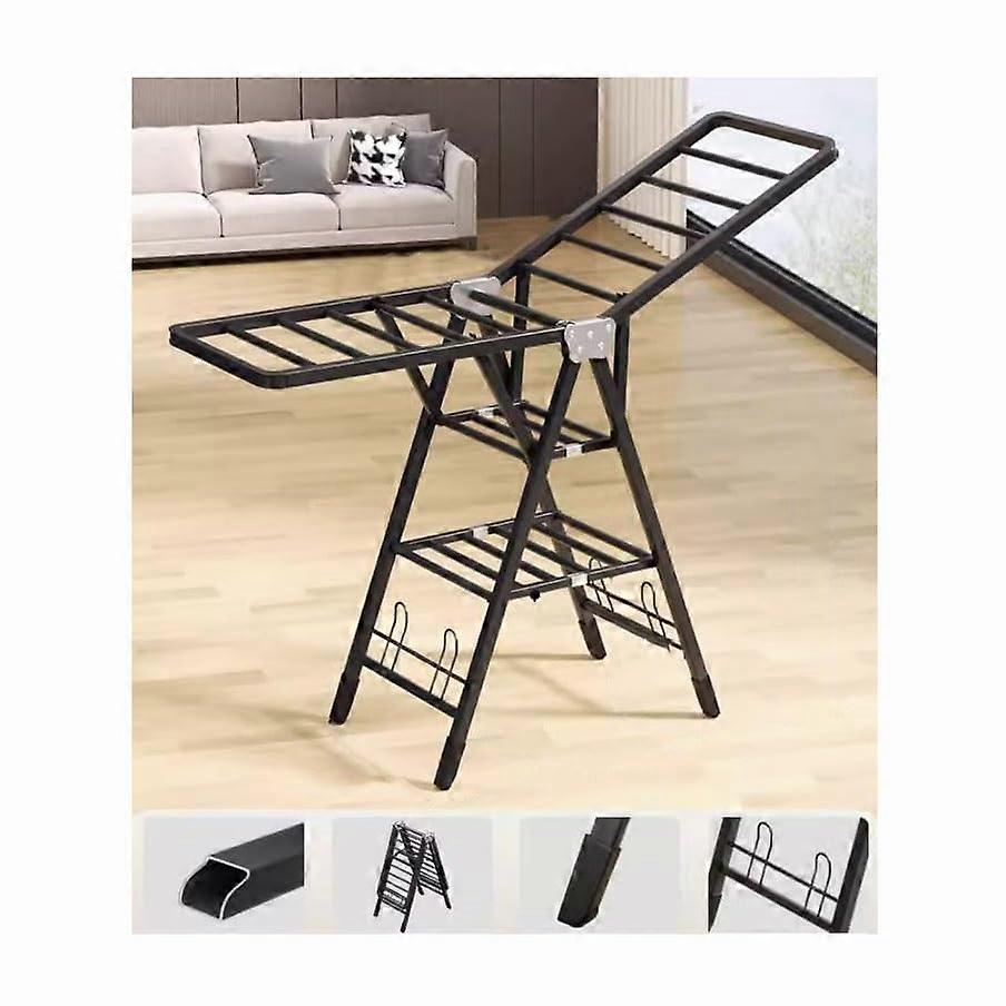 3Tier Foldable Clothes Drying Rack with Wheels, RustResistant Steel, SpaceSaving 160cm